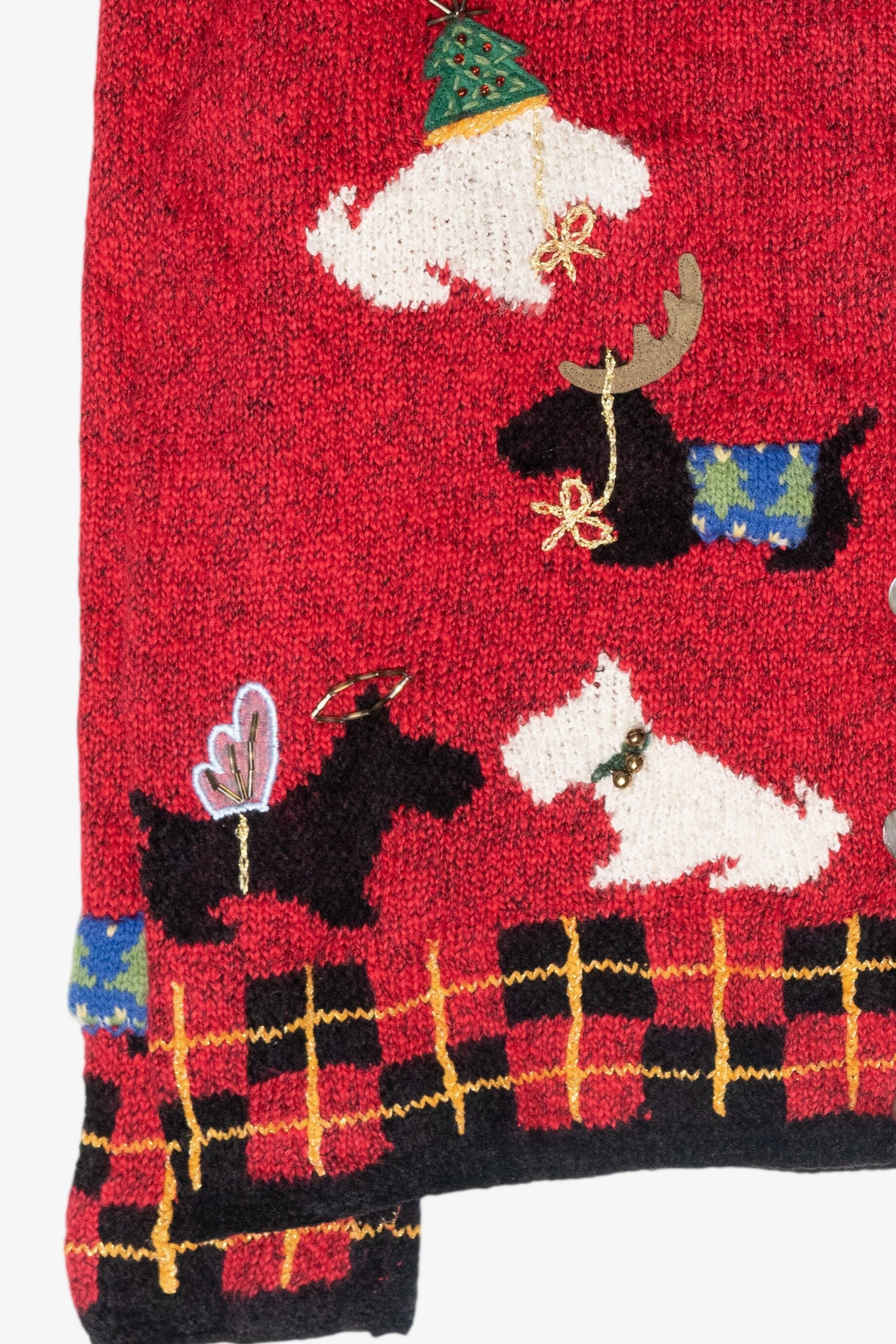Festive Dogs Vintage Ugly Christmas Sweater (1990s)