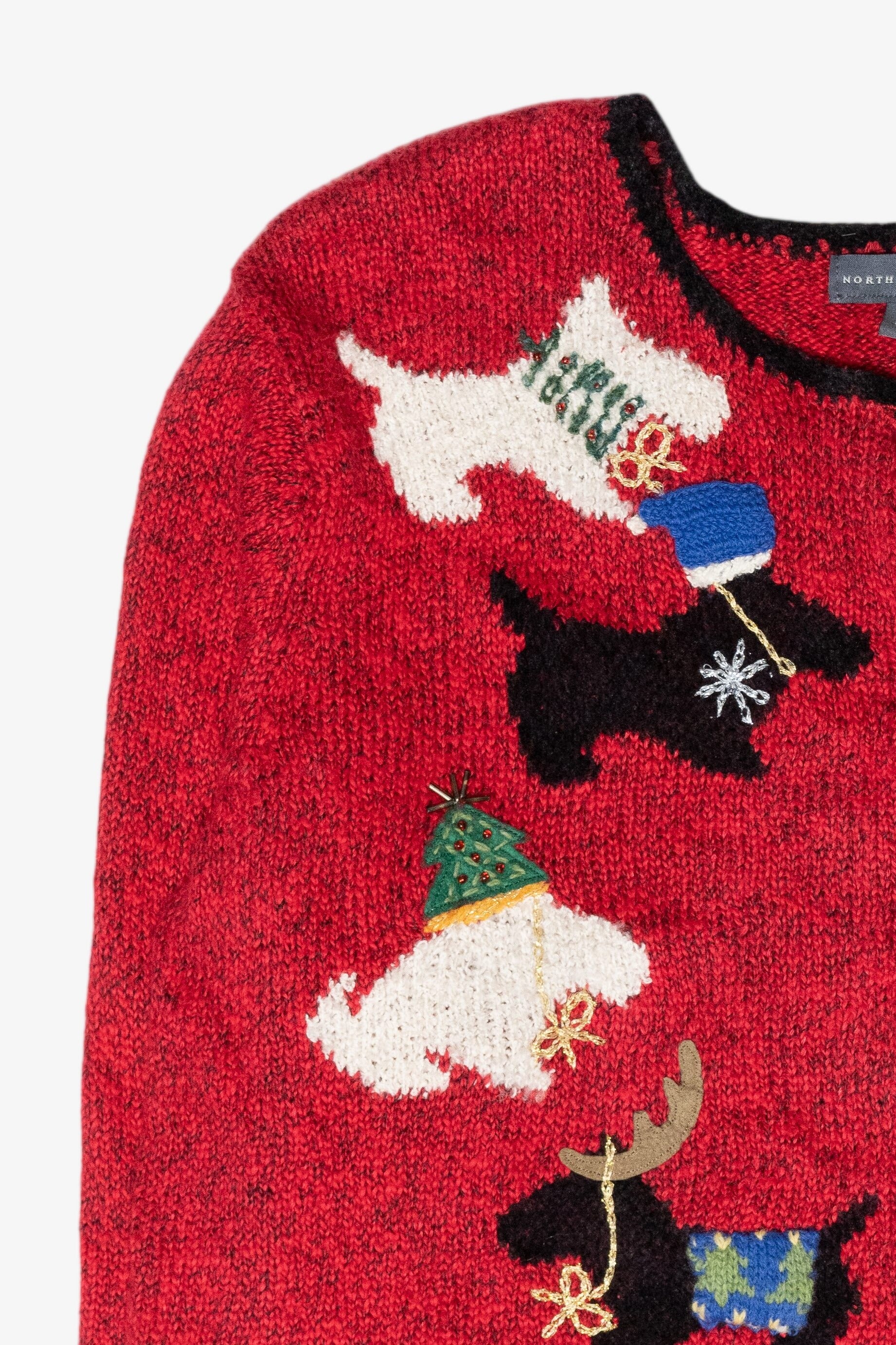 Festive Dogs Vintage Ugly Christmas Sweater (1990s)
