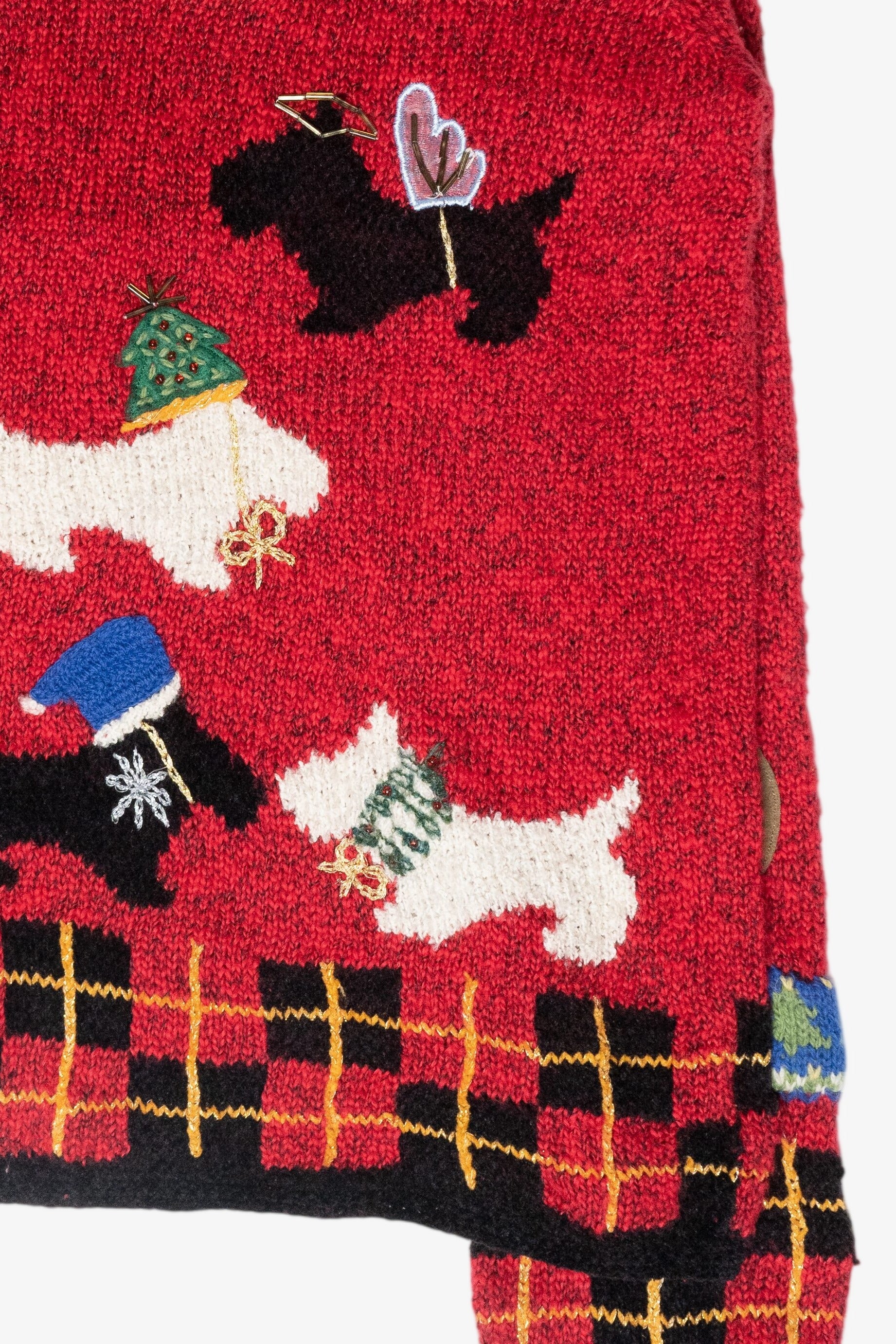 Festive Dogs Vintage Ugly Christmas Sweater (1990s)