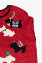 Festive Dogs Vintage Ugly Christmas Sweater (1990s)