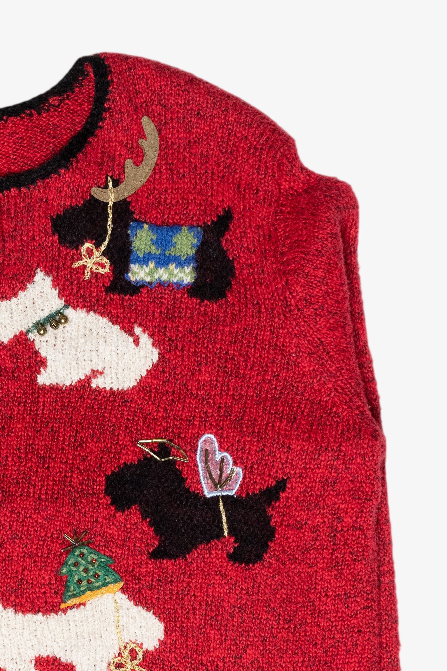 Festive Dogs Vintage Ugly Christmas Sweater (1990s)