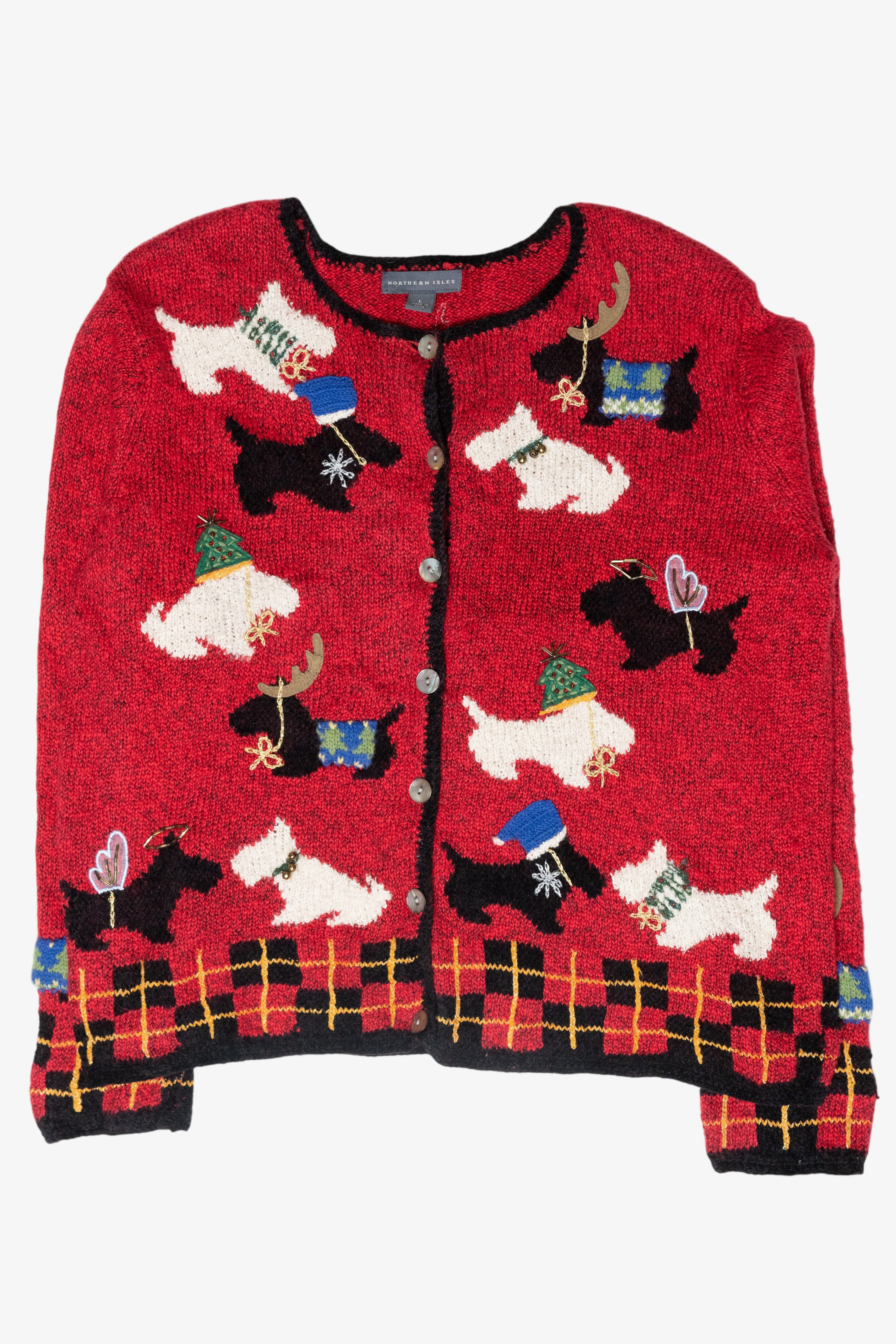 Festive Dogs Vintage Ugly Christmas Sweater (1990s)