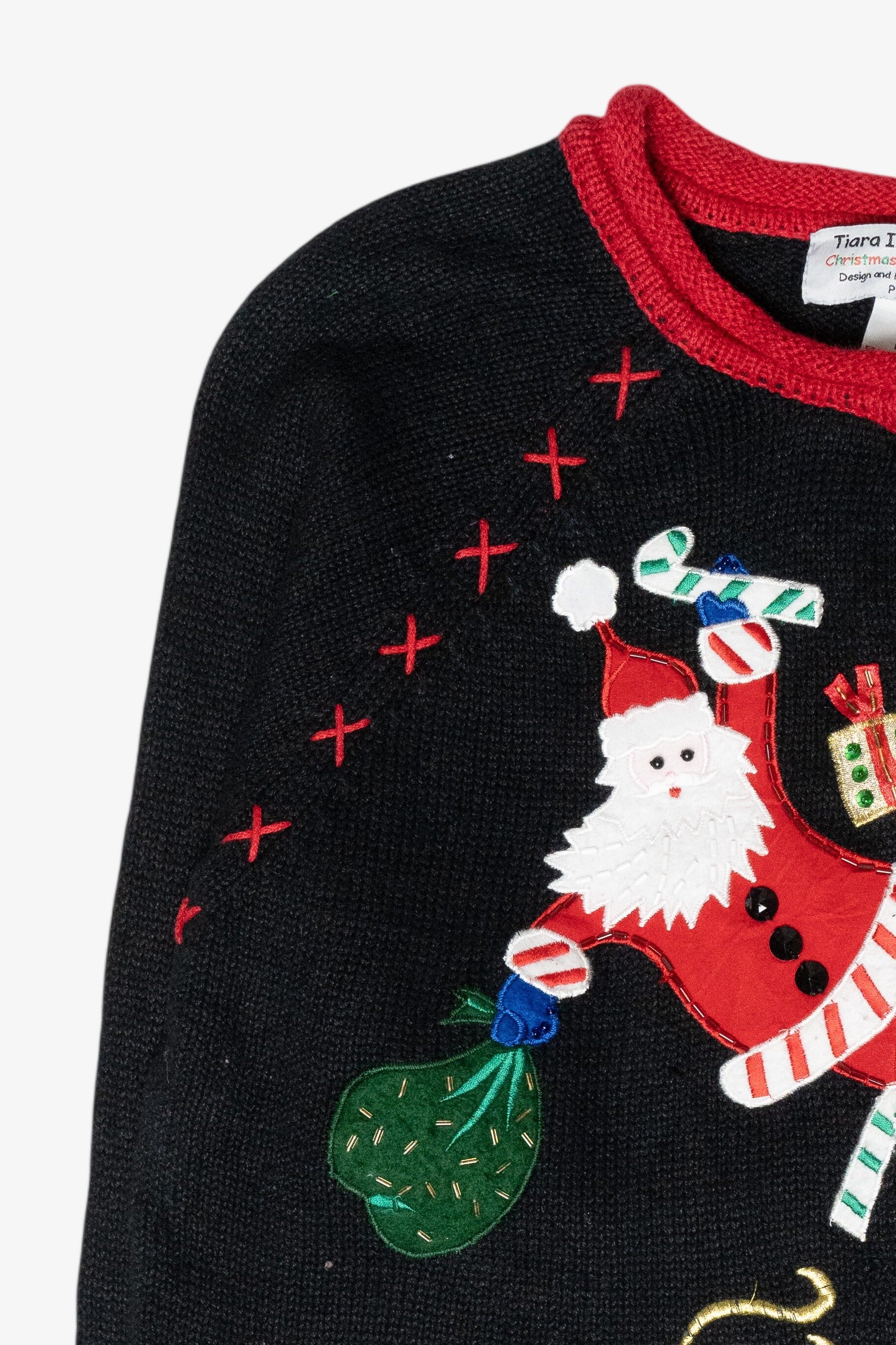 Goofy Santas Vintage Ugly Christmas Sweater (2000s)