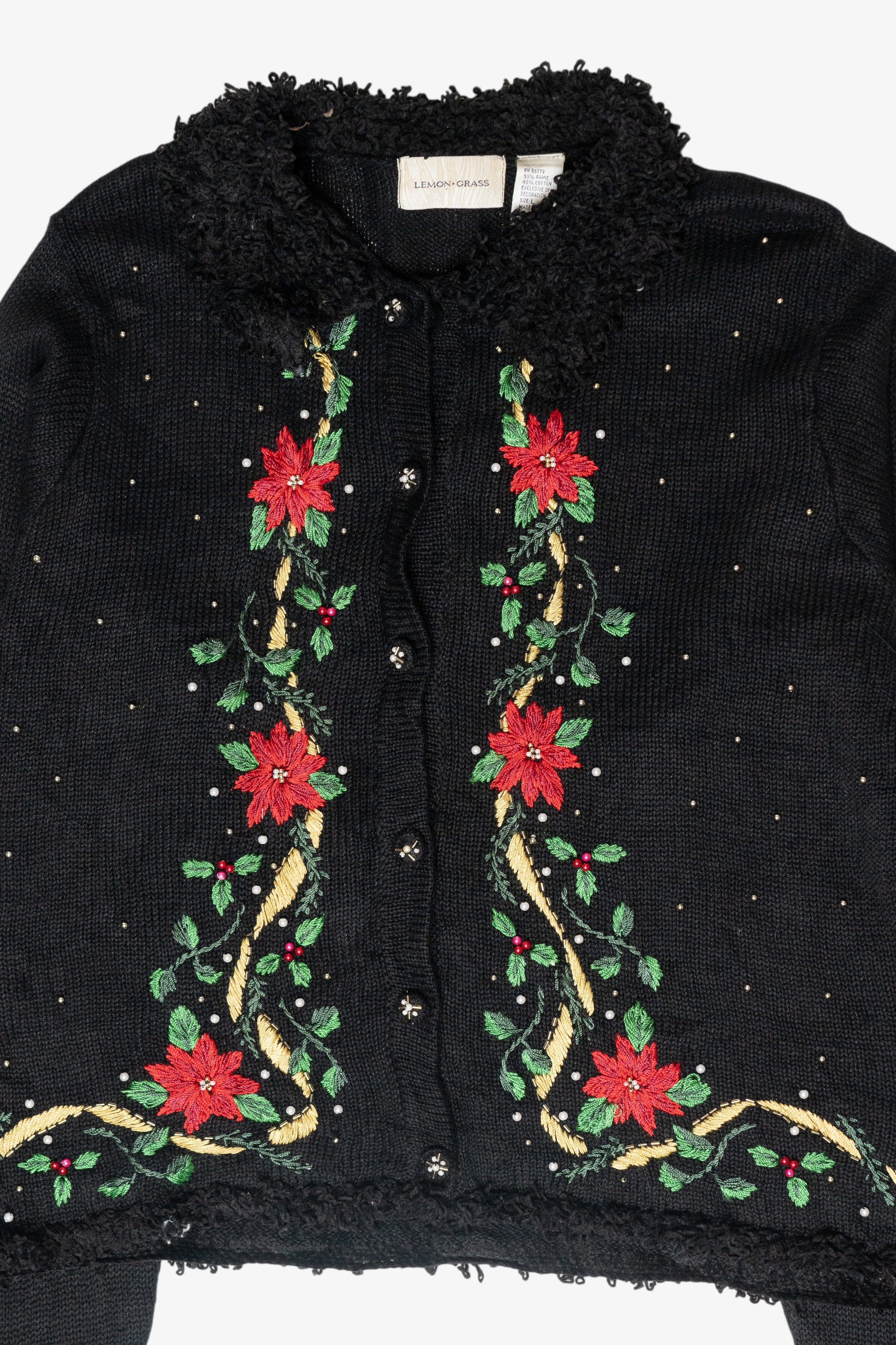 Holly Vines Vintage Ugly Christmas Sweater (1990s)