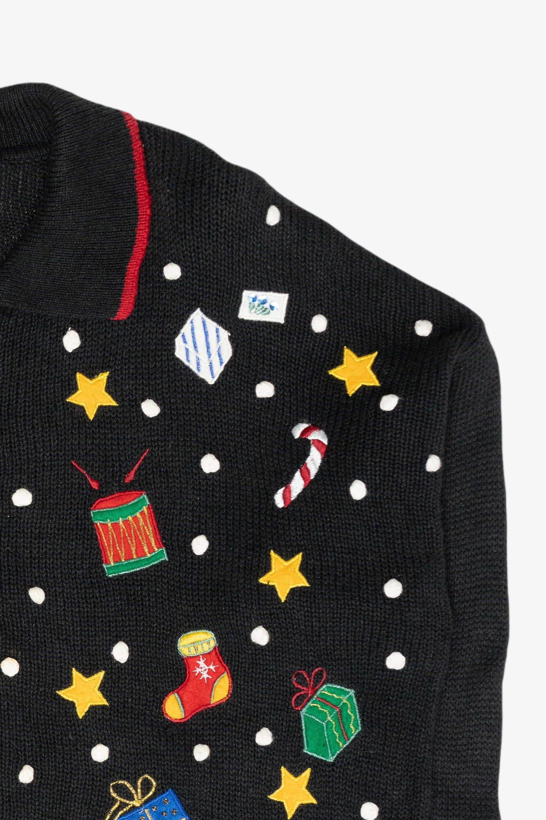 Starry Winter Village Vintage Christmas Zip Cardigan (2000s)