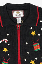 Starry Winter Village Vintage Christmas Zip Cardigan (2000s)