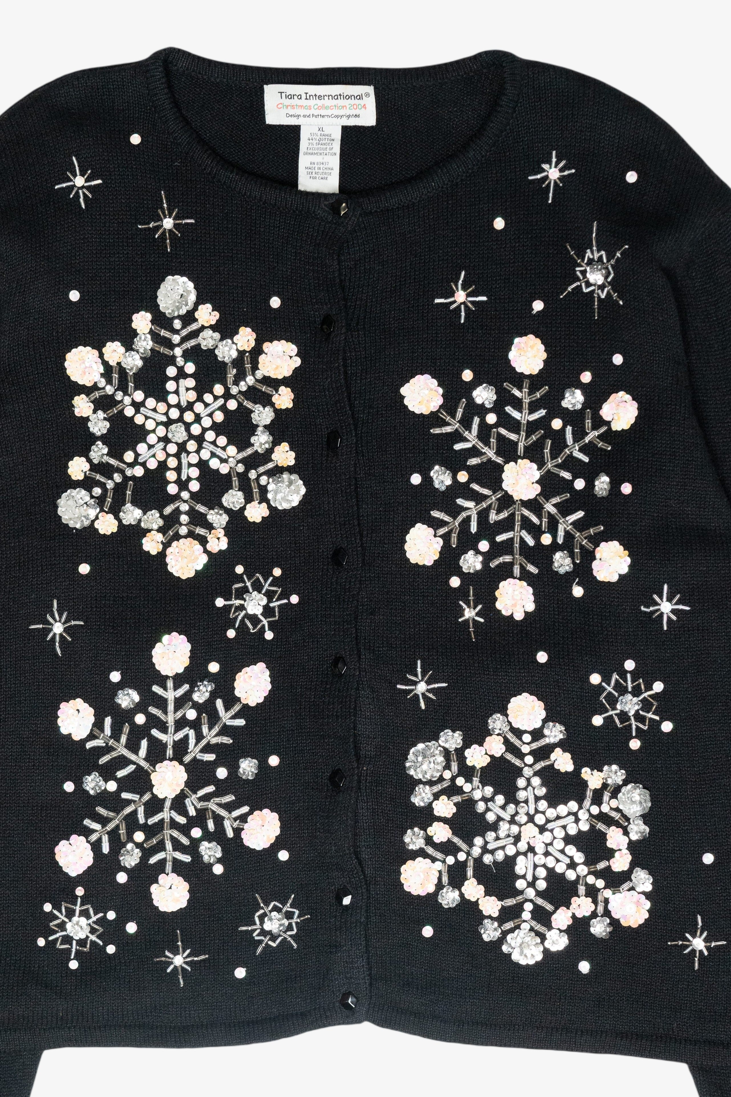 Snowflakes Vintage Ugly Christmas Cardigan (2000s)