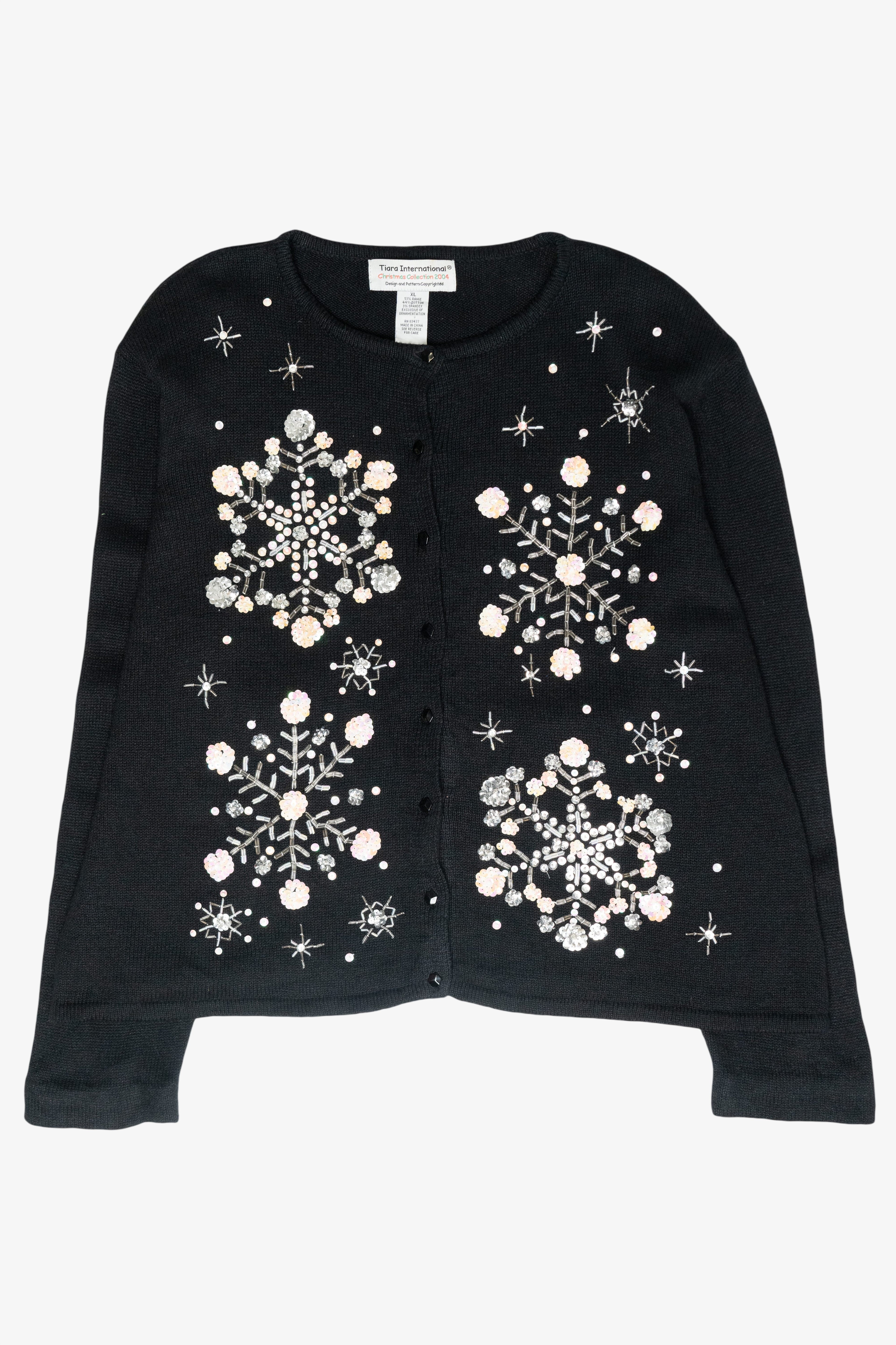 Snowflakes Vintage Ugly Christmas Cardigan (2000s)