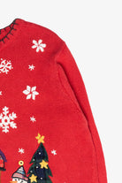 Snowmen Plaid Presents Vintage Ugly Christmas Sweater (1990s)