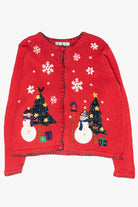 Snowmen Plaid Presents Vintage Ugly Christmas Sweater (1990s)