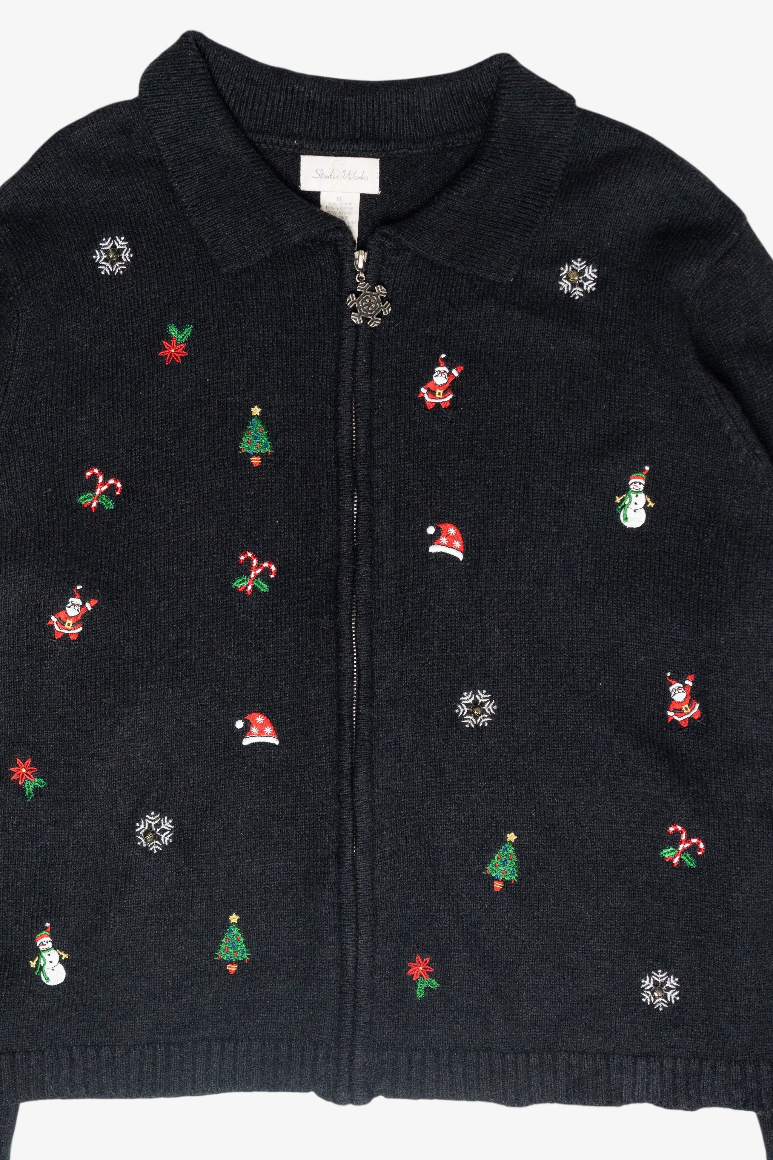 Mini Icons Vintage Ugly Christmas Zip Cardigan (1990s)
