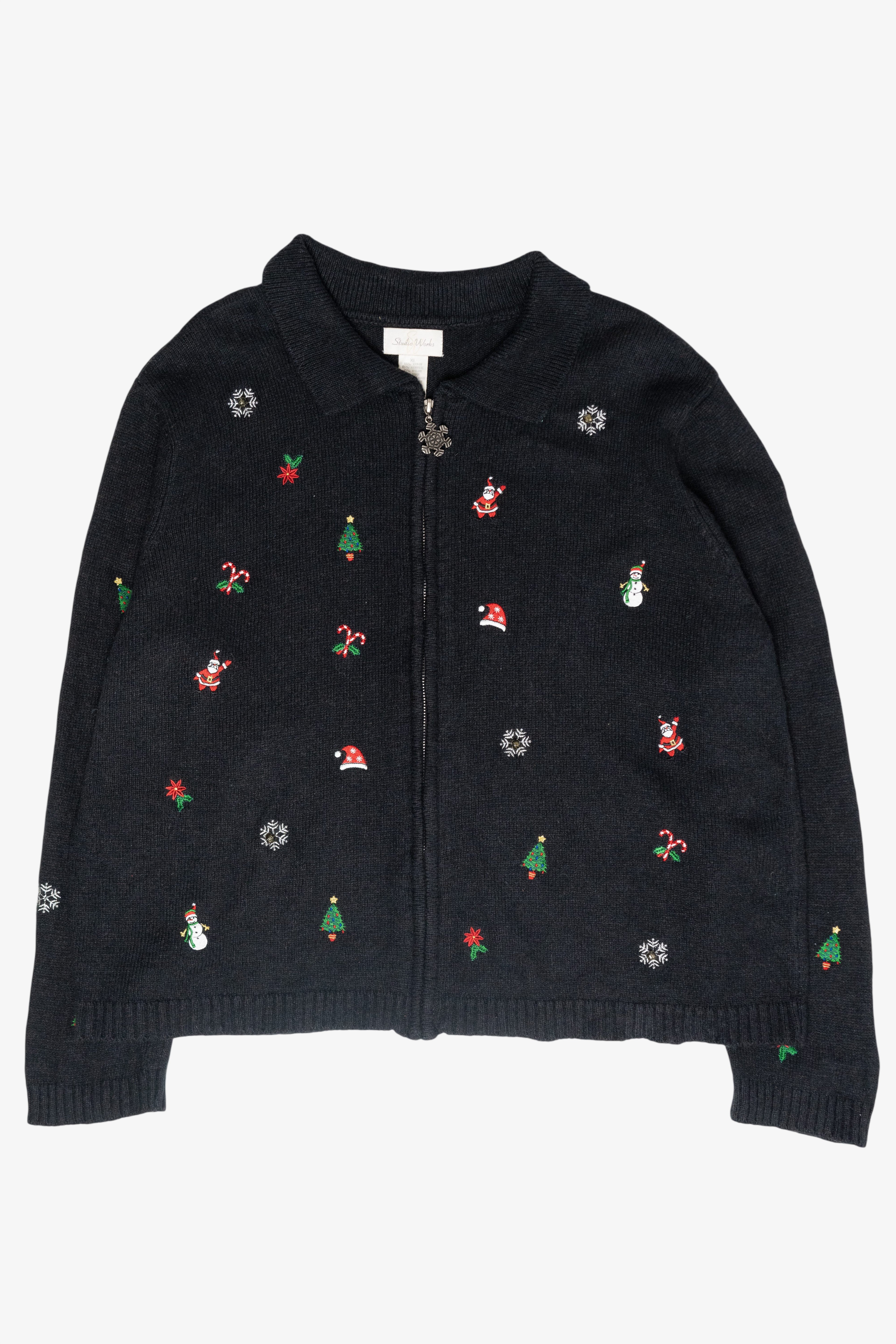 Mini Icons Vintage Ugly Christmas Zip Cardigan (1990s)