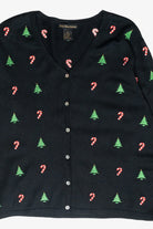 Candy Canes & Trees Mini Vintage Ugly Christmas Cardigan (1990s)