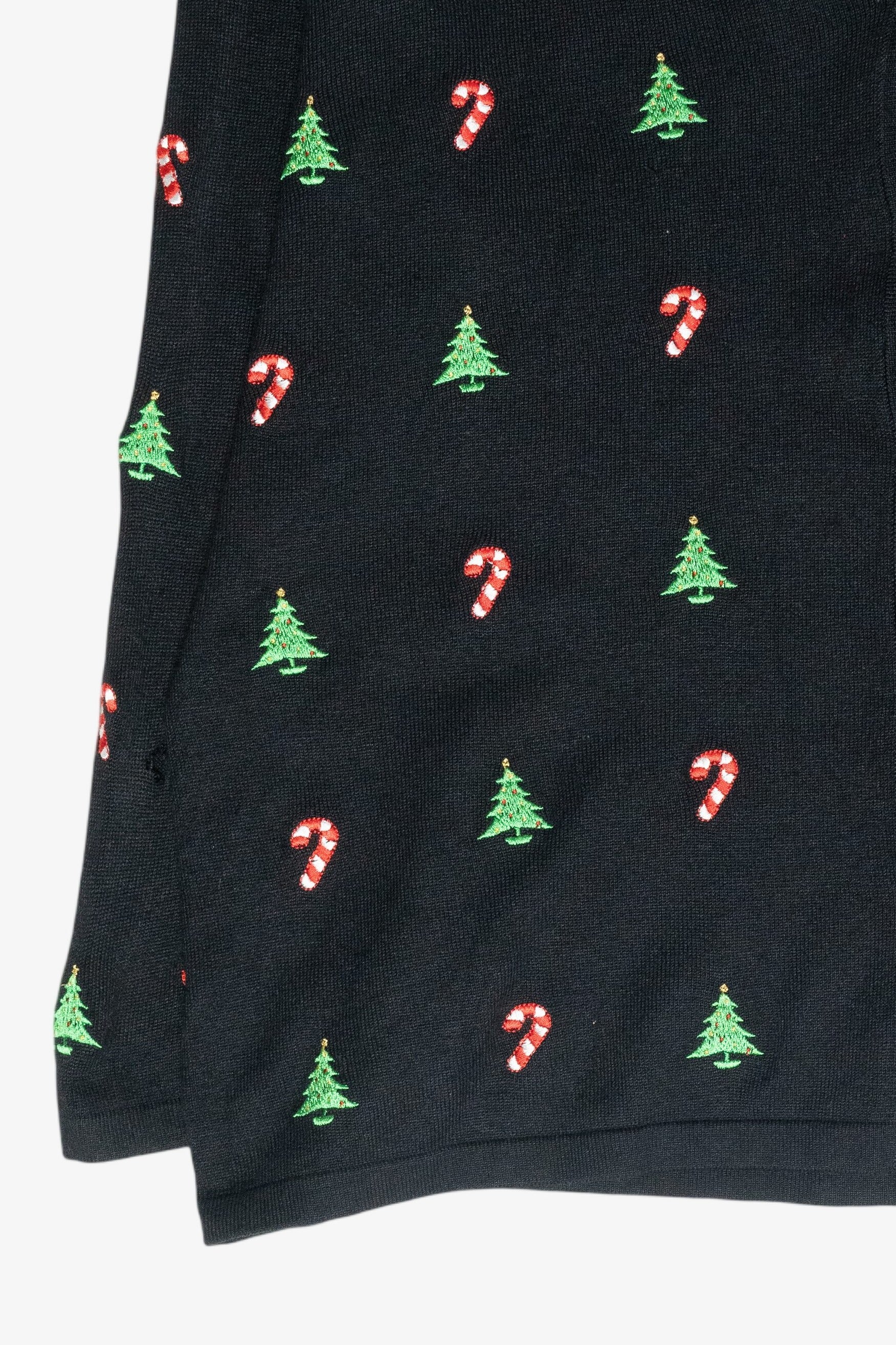 Candy Canes & Trees Mini Vintage Ugly Christmas Cardigan (1990s)