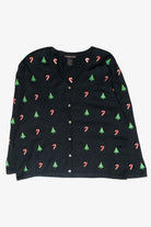 Candy Canes & Trees Mini Vintage Ugly Christmas Cardigan (1990s)