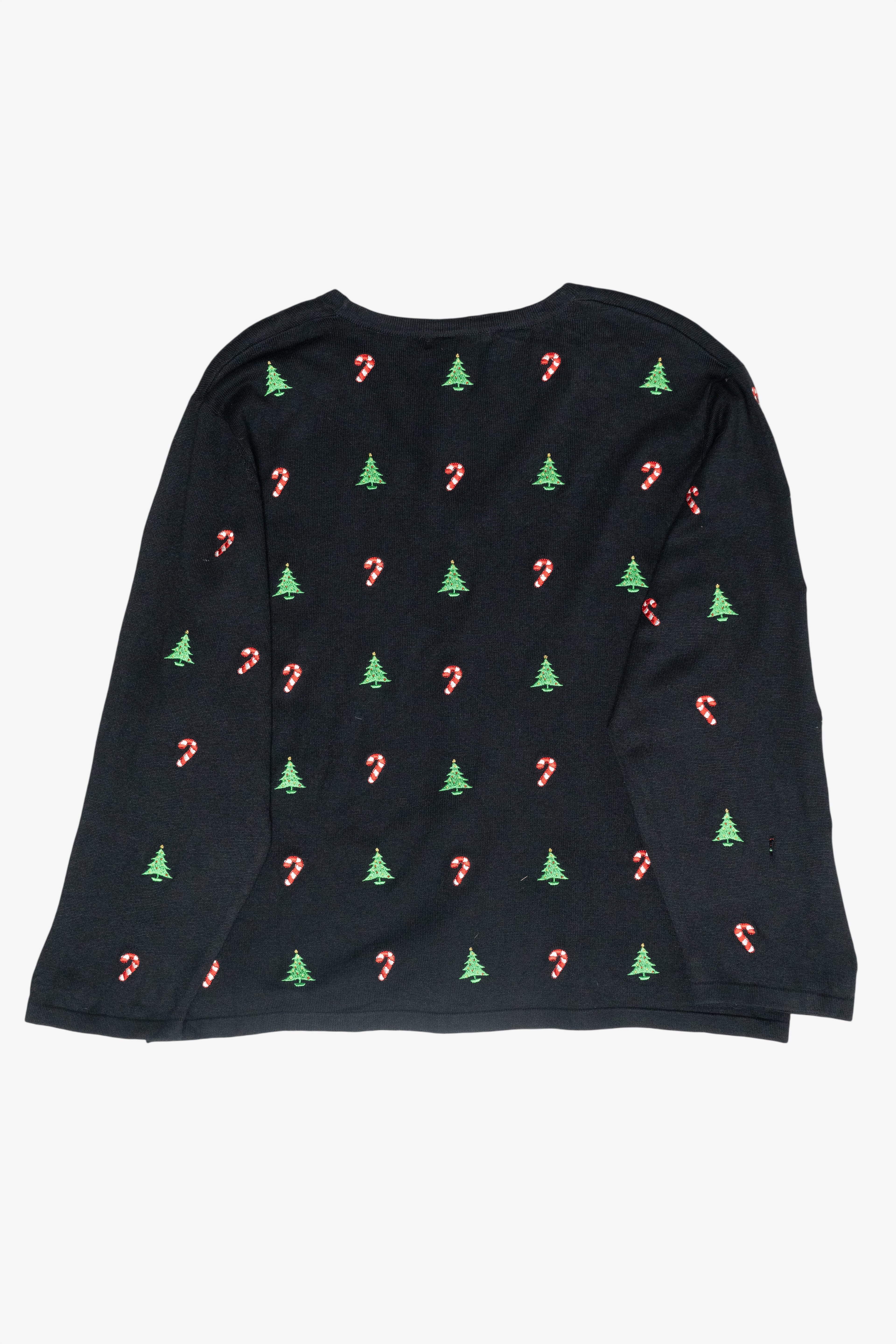 Candy Canes & Trees Mini Vintage Ugly Christmas Cardigan (1990s)
