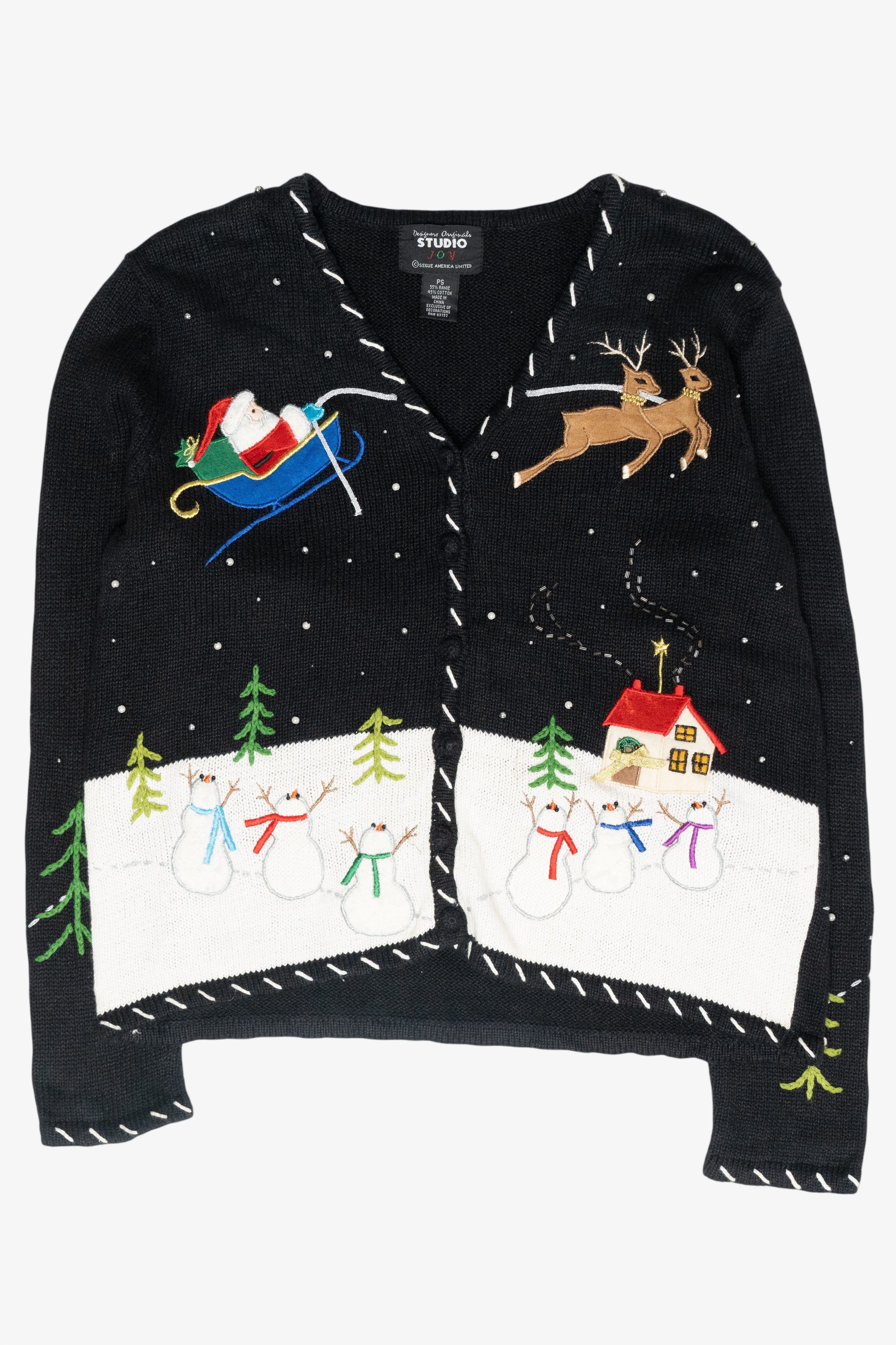 Sleigh Ride Vintage Ugly Christmas Sweater (2000s)