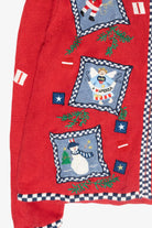 Patriotic USA Hooded Vintage Ugly Christmas Zip Cardigan (2000s)