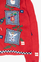 Patriotic USA Hooded Vintage Ugly Christmas Zip Cardigan (2000s)