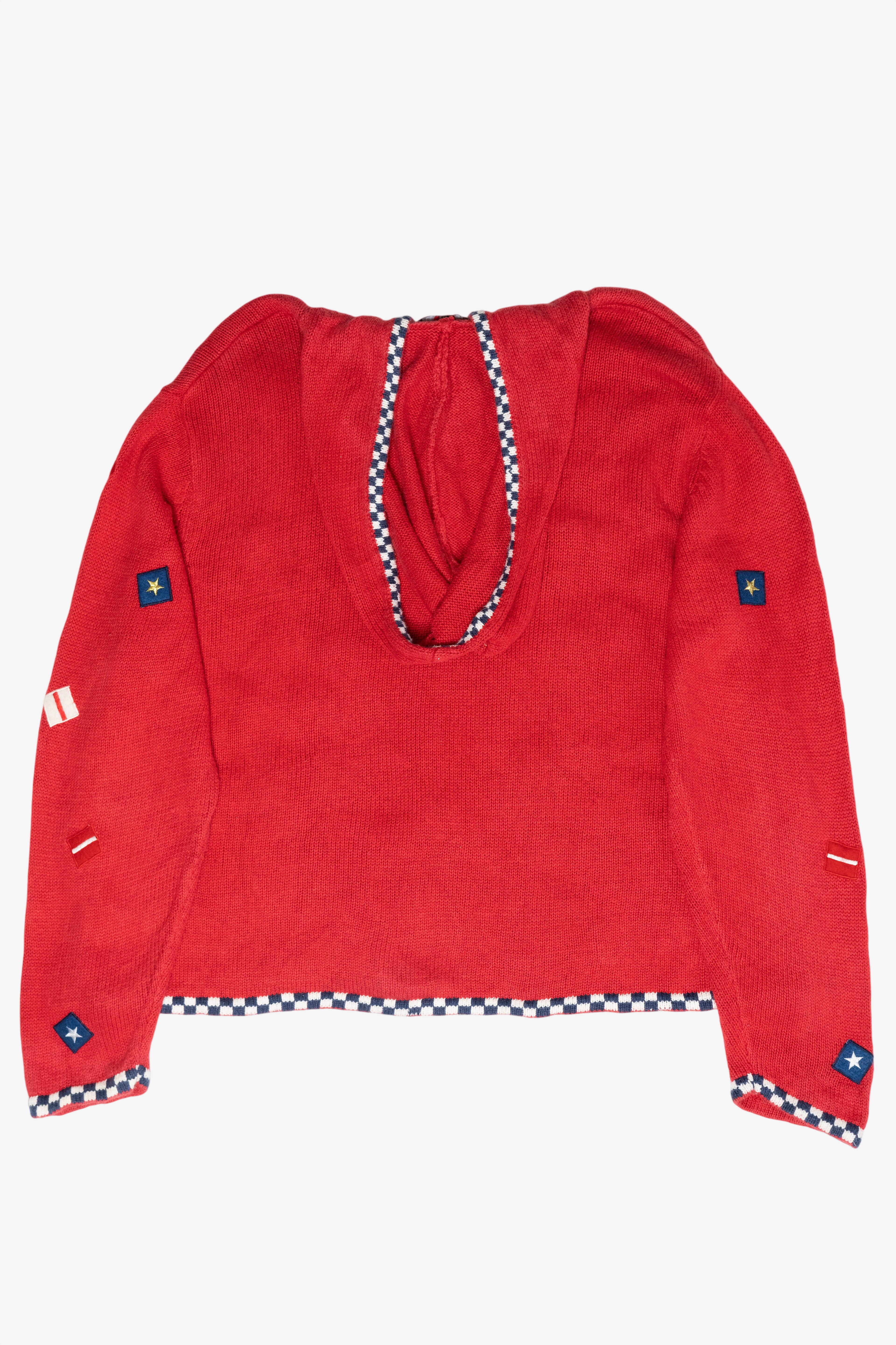 Patriotic USA Hooded Vintage Ugly Christmas Zip Cardigan (2000s)