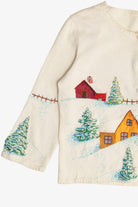Vintage Intricate Snowy Landscape Ugly Christmas Sweater (1980s)
