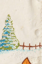 Vintage Intricate Snowy Landscape Ugly Christmas Sweater (1980s)