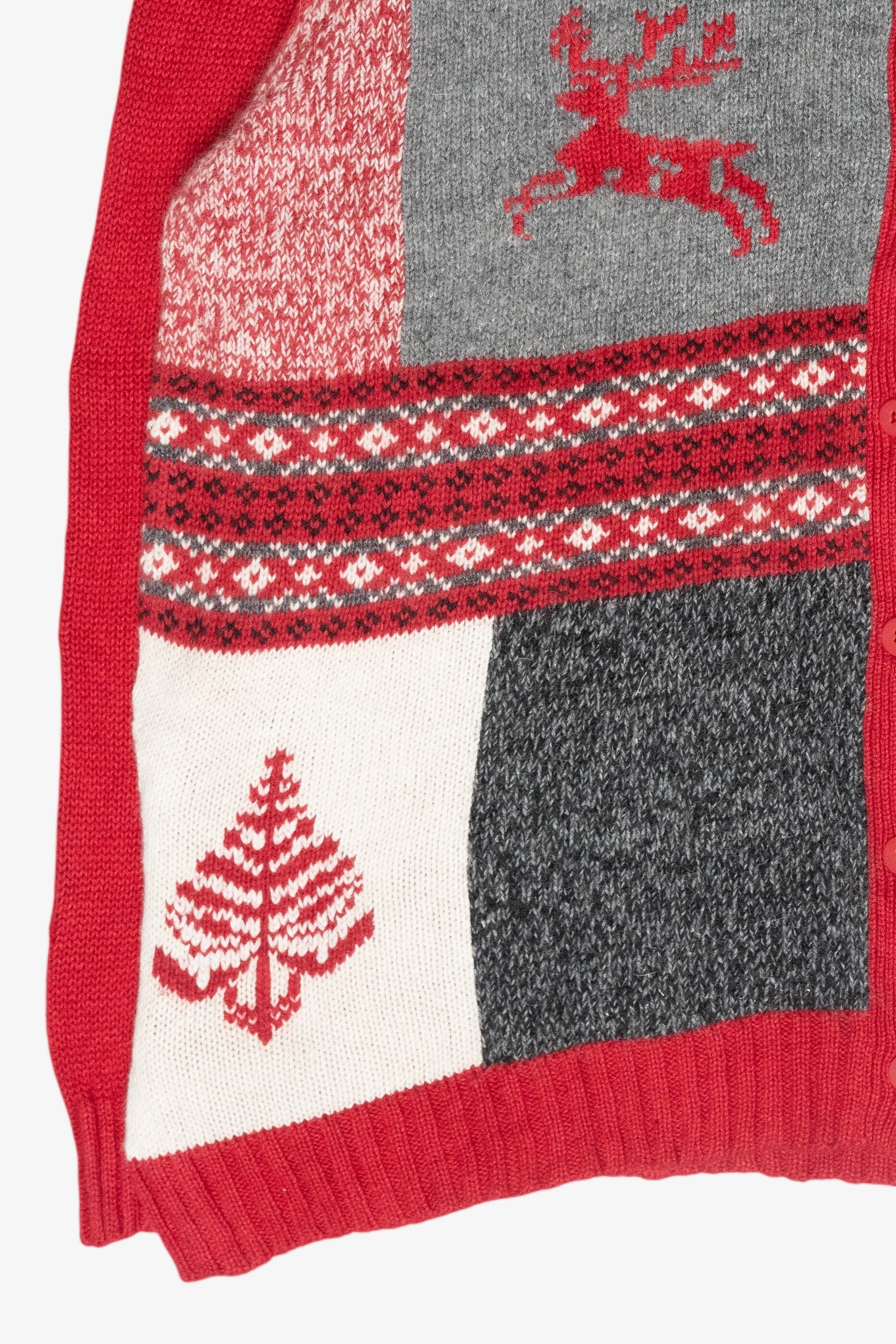 Reindeer Fair Isle Vintage Ugly Christmas Cardigan (1990s)