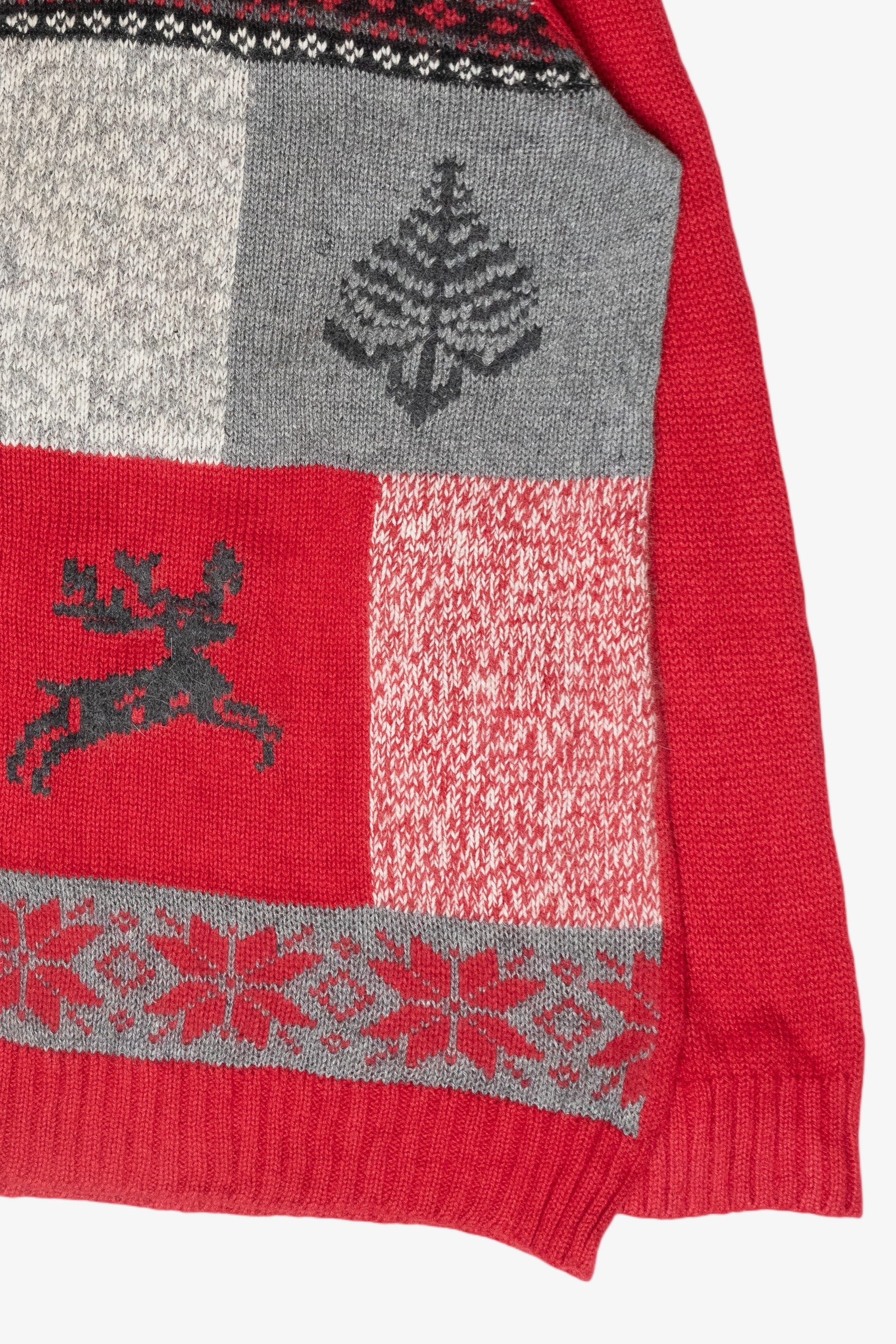 Reindeer Fair Isle Vintage Ugly Christmas Cardigan (1990s)