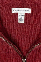 Winter Birdhouses Vintage Ugly Christmas Zip Cardigan (1990s)