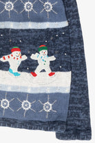 Ice Skating Snowmen Vintage Ugly Christmas Sweater (1990s)