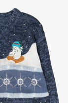 Ice Skating Snowmen Vintage Ugly Christmas Sweater (1990s)