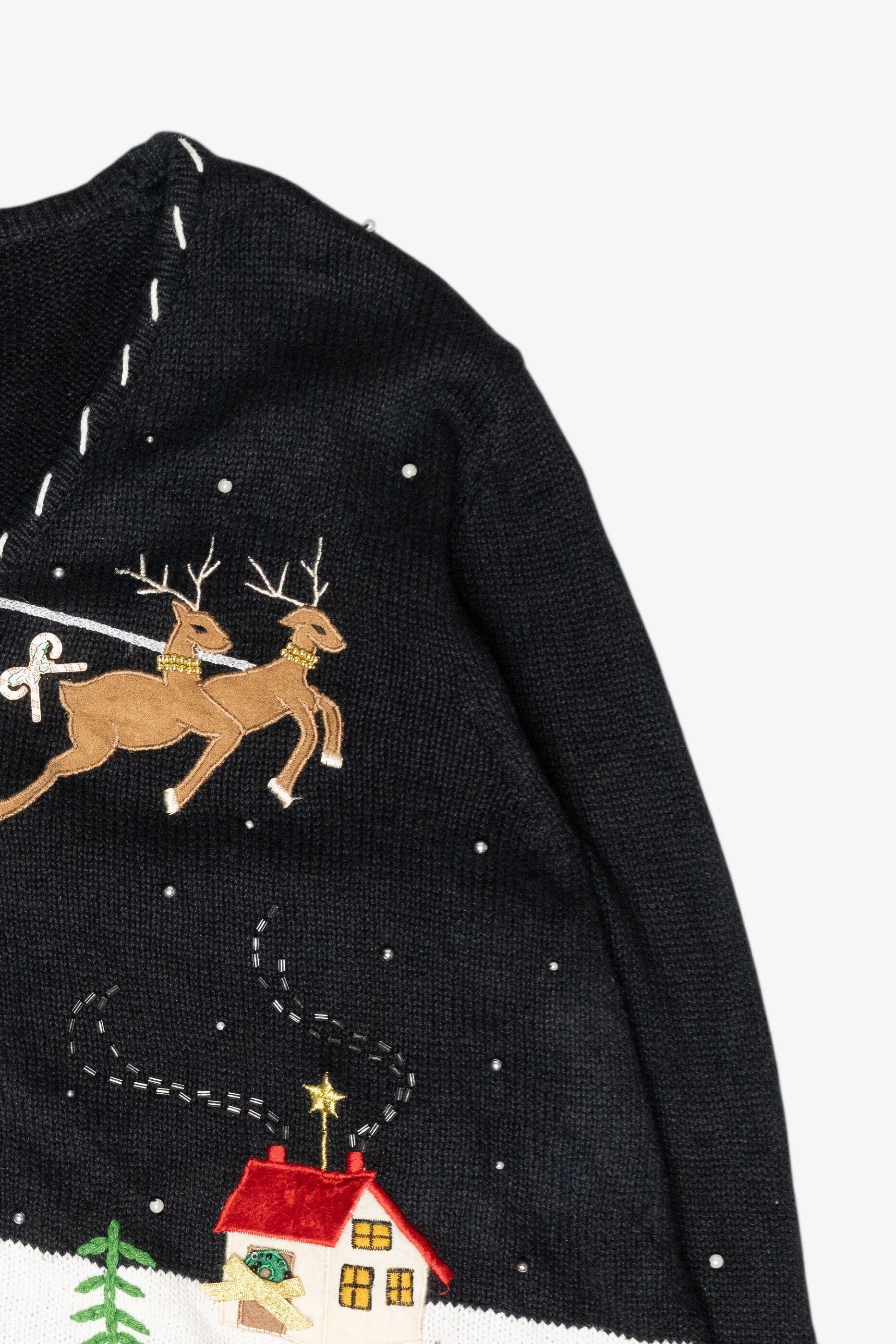 Sleigh Ride Vintage Ugly Christmas Cardigan (2000s)
