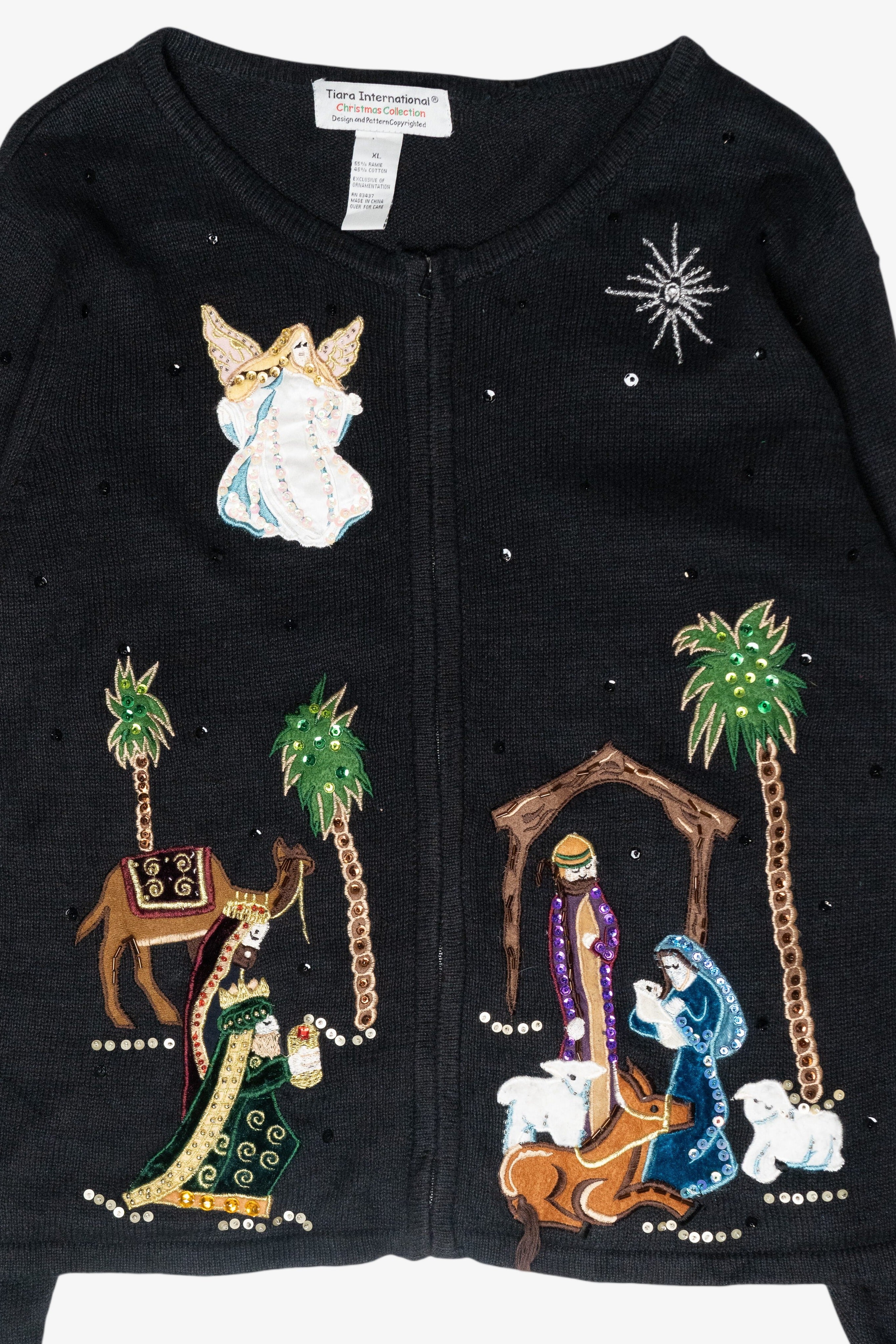 Nativity Scene Vintage Ugly Christmas Sweater (2000s)