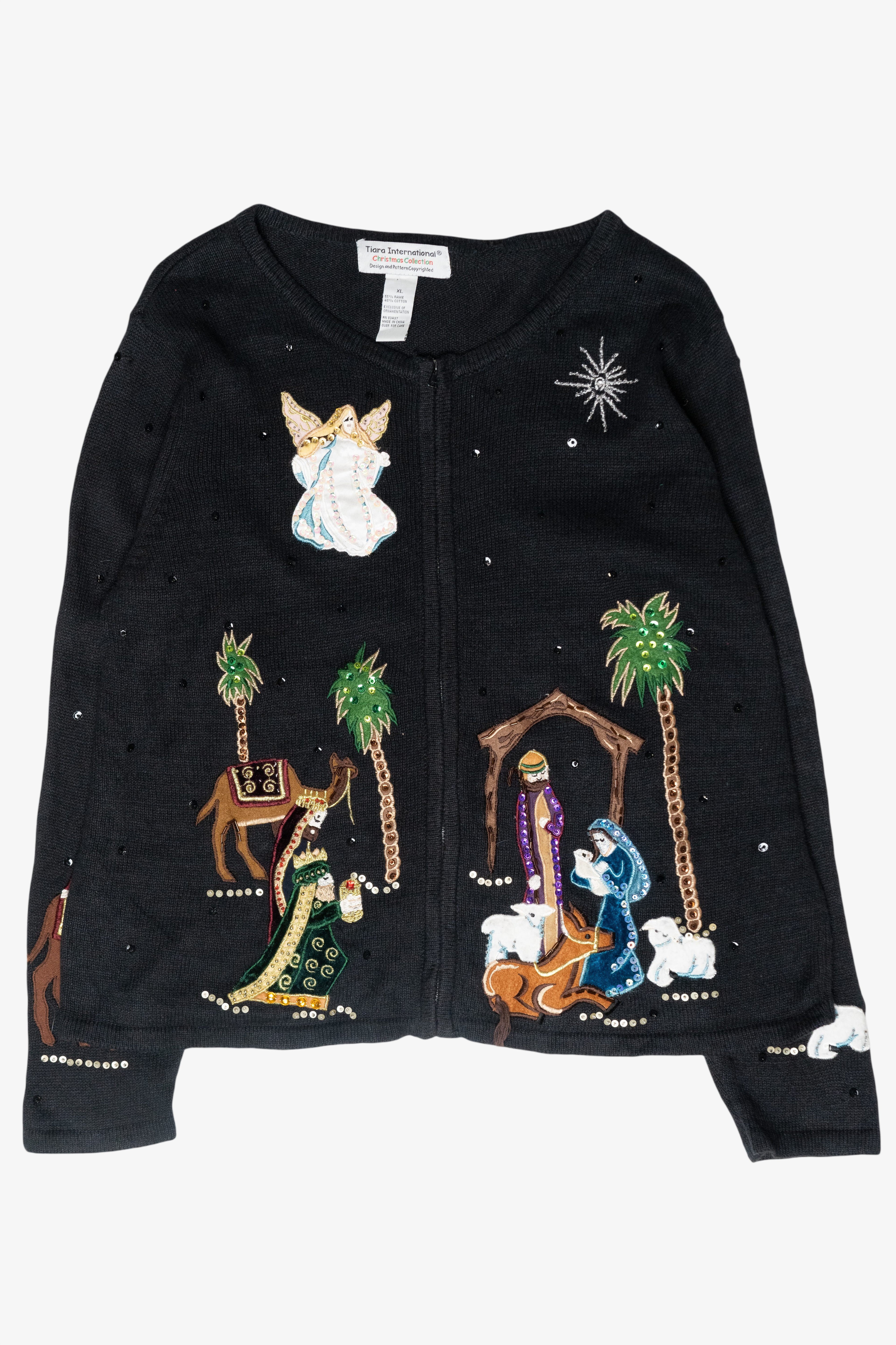 Nativity Scene Vintage Ugly Christmas Sweater (2000s)