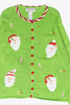 Santa Faces Vintage Ugly Christmas Sweater (2000s)