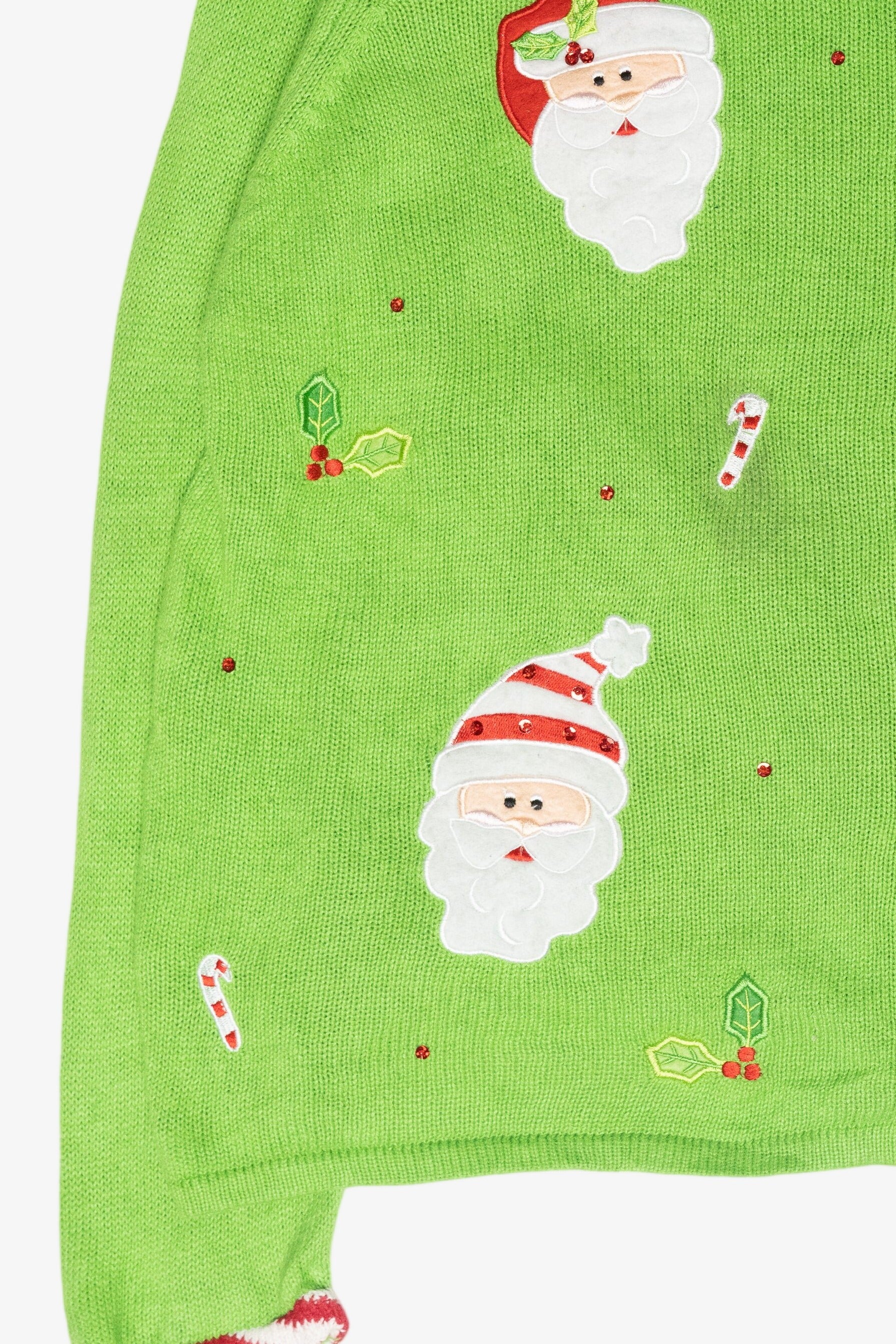 Santa Faces Vintage Ugly Christmas Sweater (2000s)