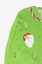 Santa Faces Vintage Ugly Christmas Sweater (2000s)