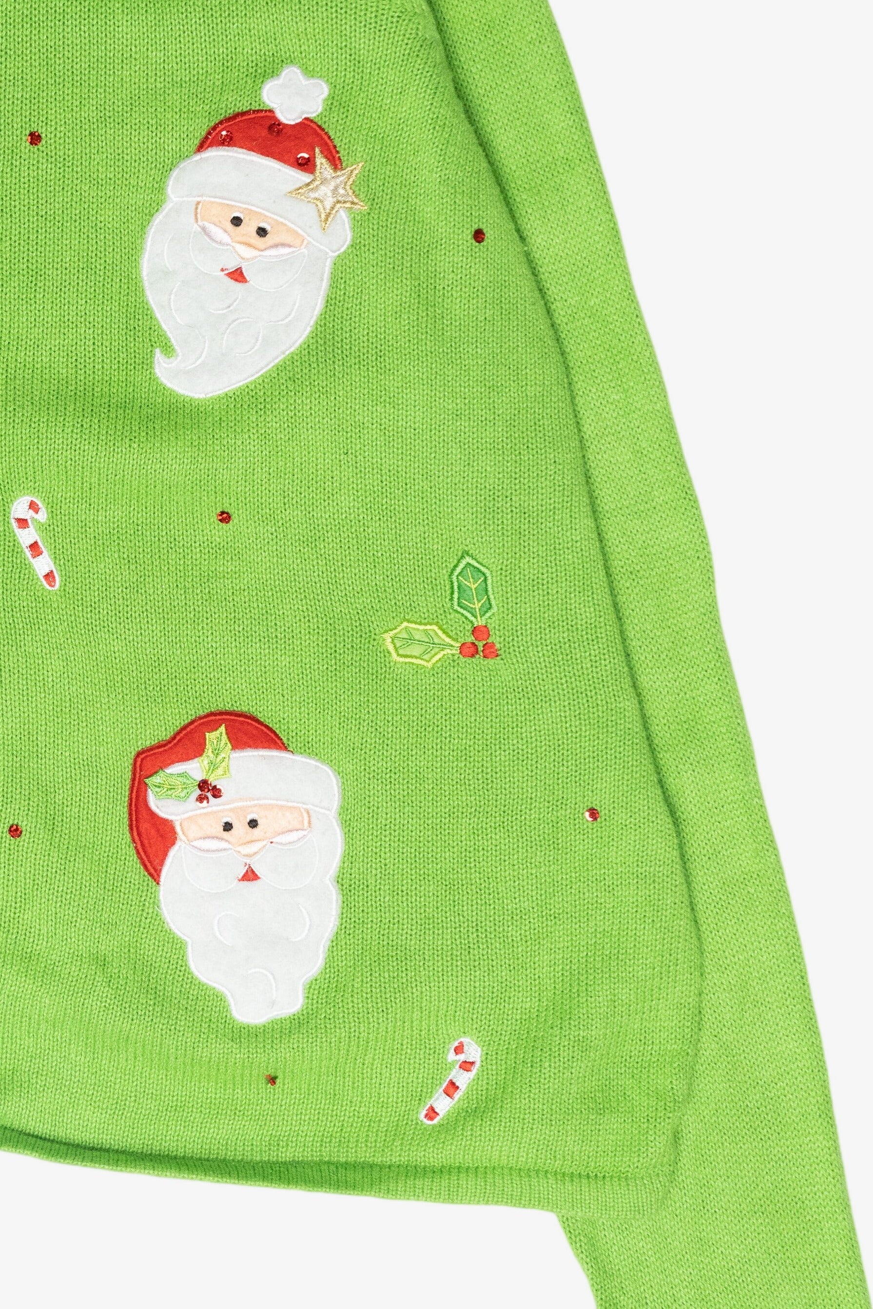 Santa Faces Vintage Ugly Christmas Sweater (2000s)