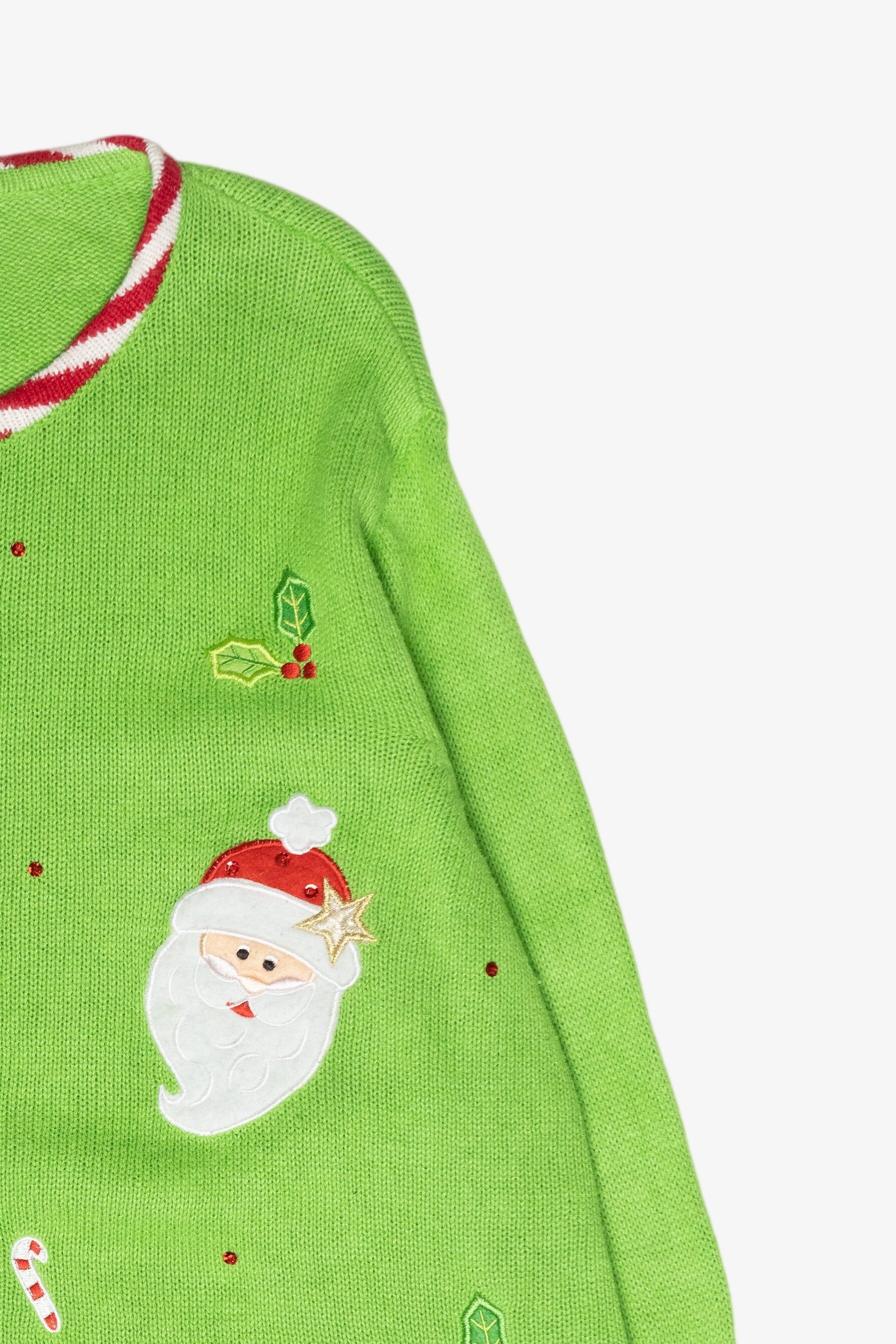 Santa Faces Vintage Ugly Christmas Sweater (2000s)
