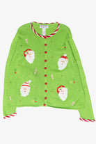Santa Faces Vintage Ugly Christmas Sweater (2000s)