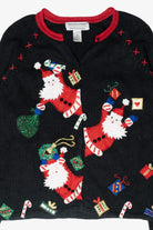 Silly Santas Vintage Ugly Christmas Cardigan (2000s)