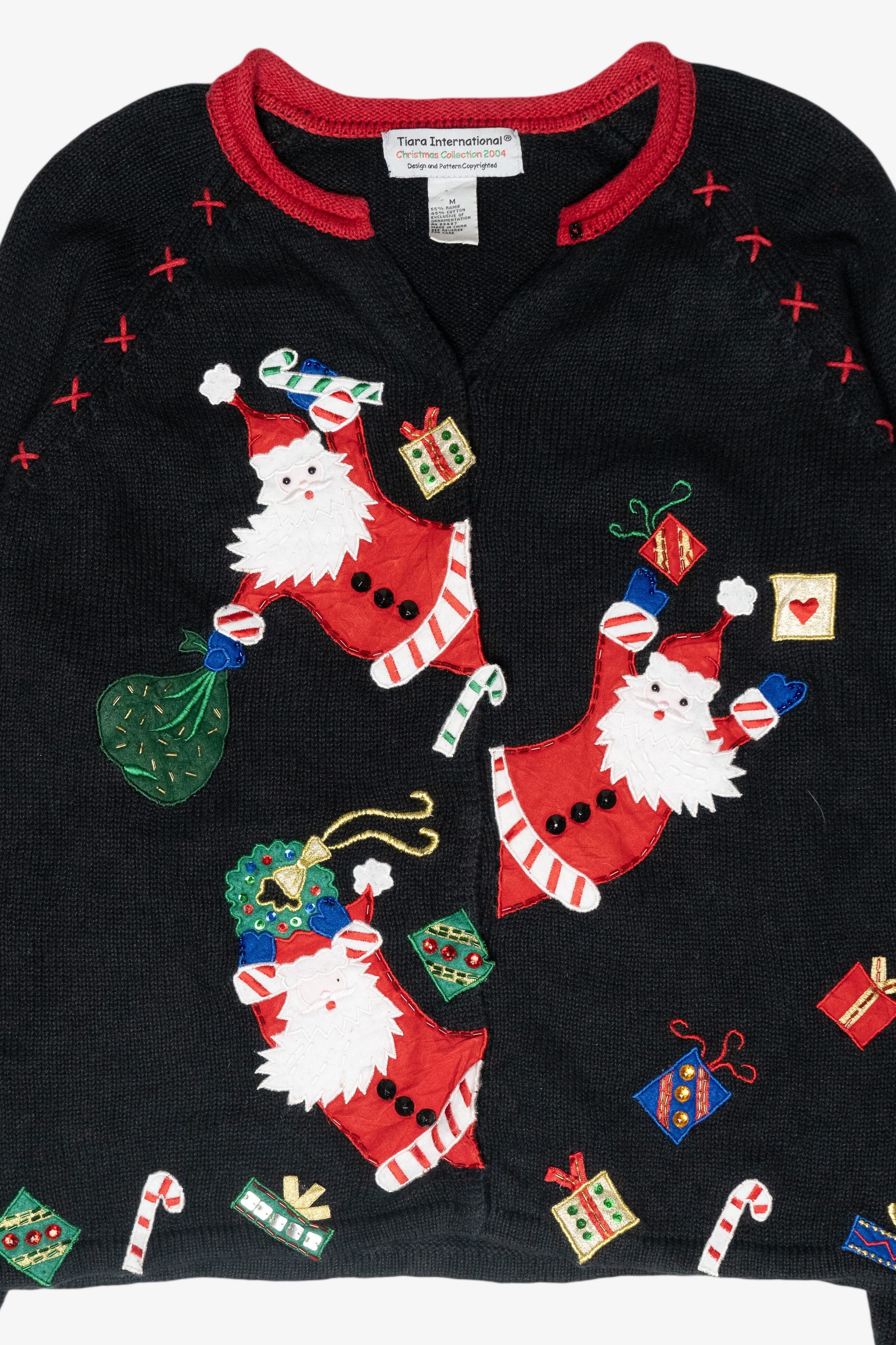 Silly Santas Vintage Ugly Christmas Cardigan (2000s)