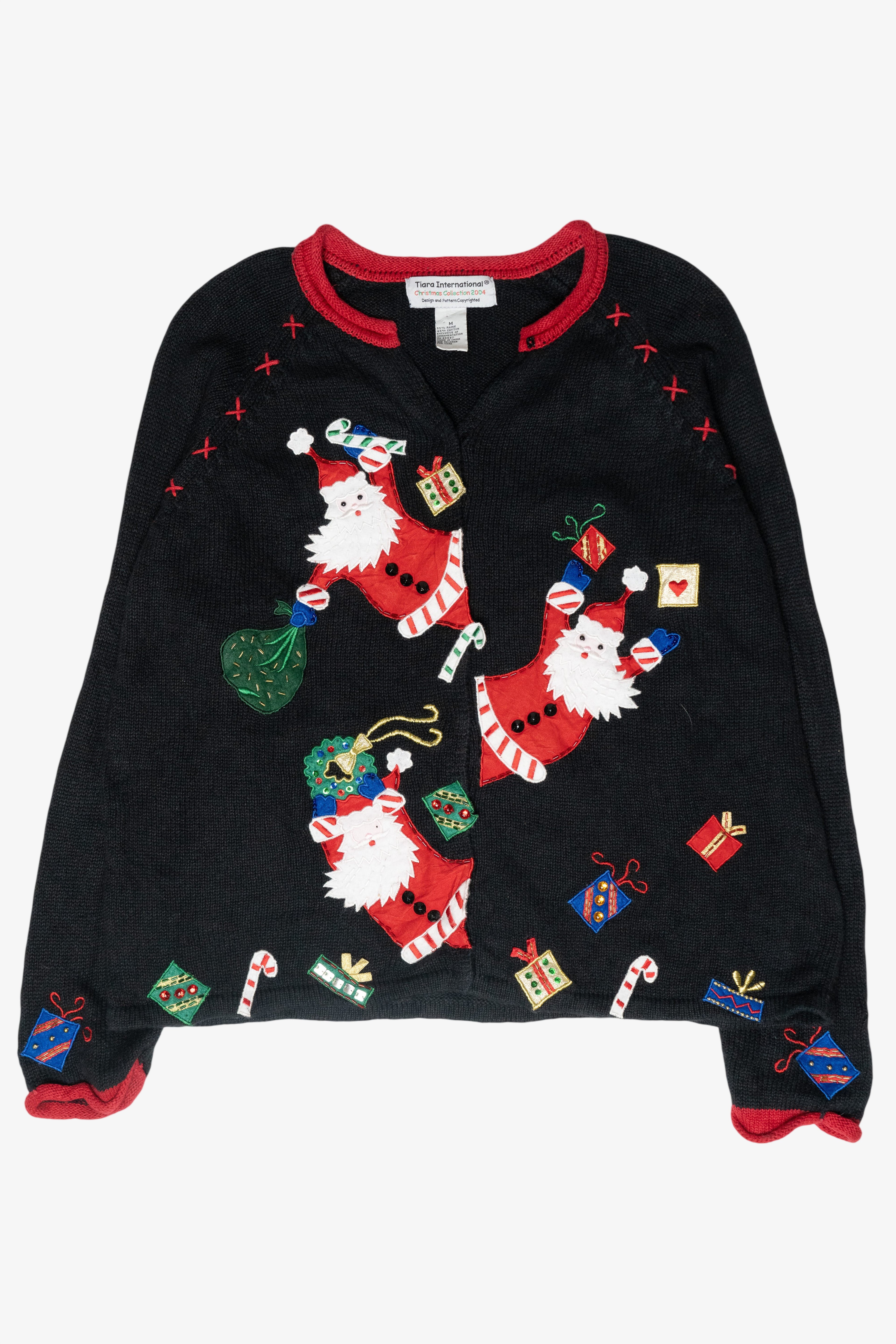 Silly Santas Vintage Ugly Christmas Cardigan (2000s)