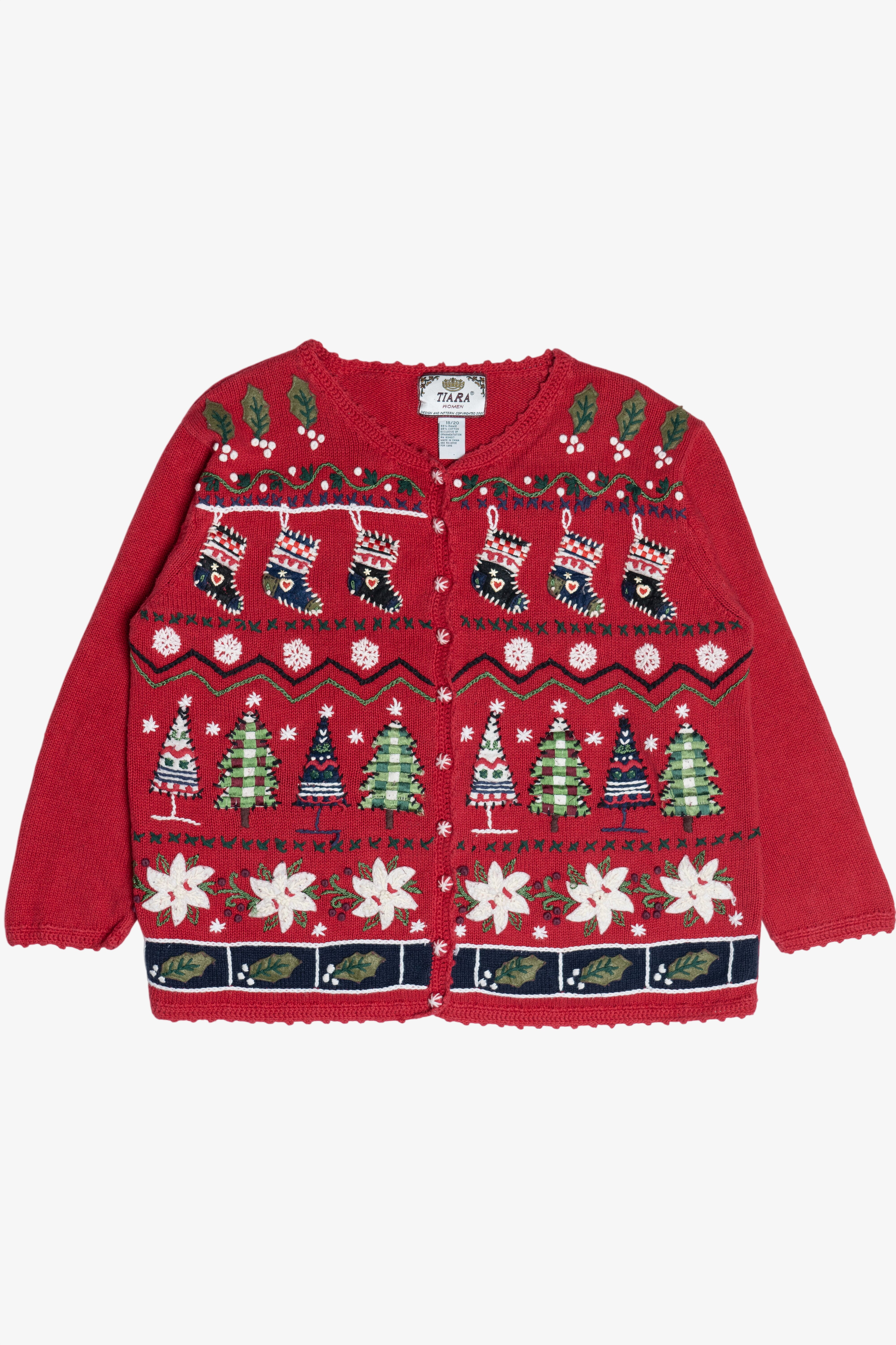 Vintage Red Tiara International Ugly Christmas Sweater (1990s)