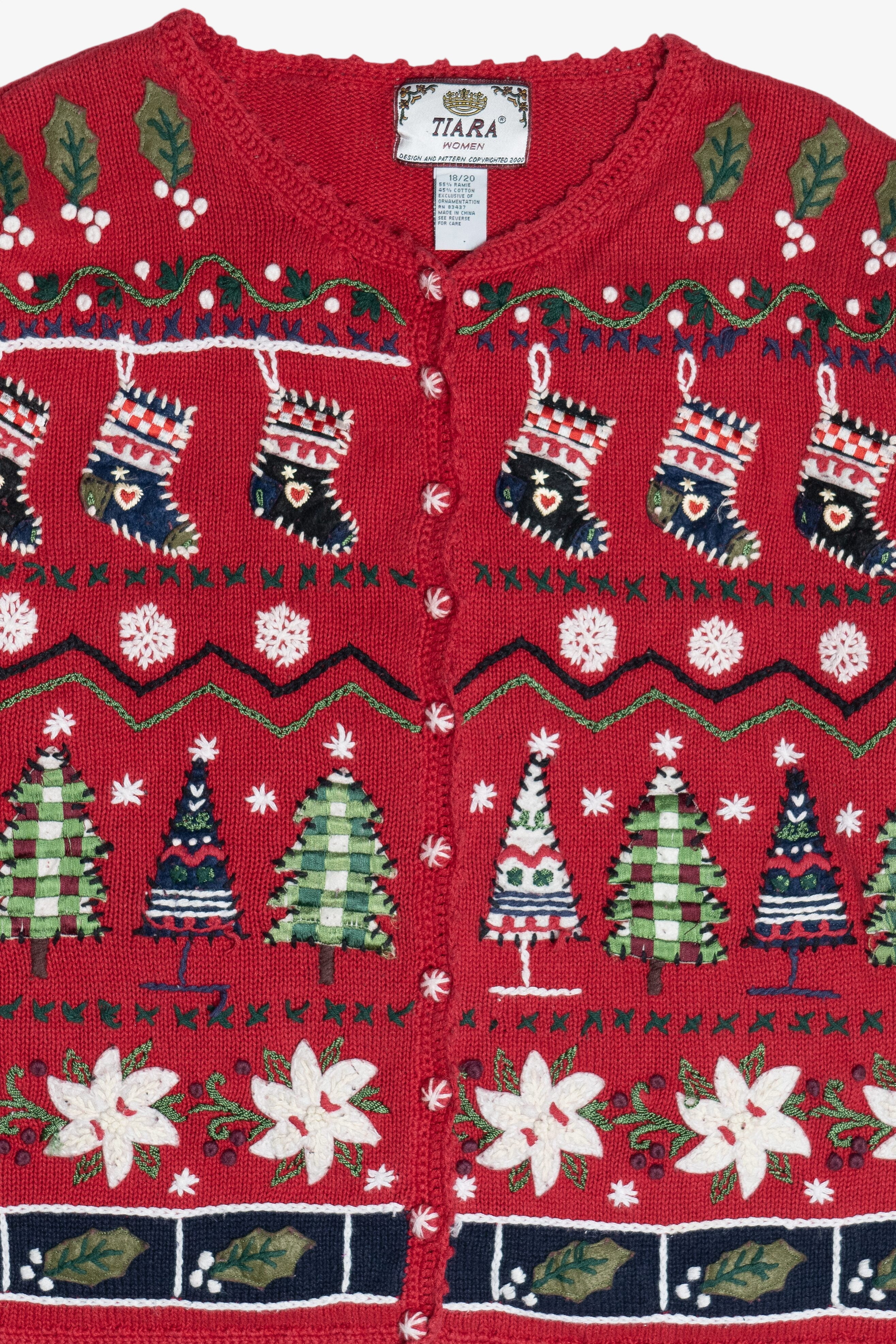 Vintage Red Tiara International Ugly Christmas Sweater (1990s)