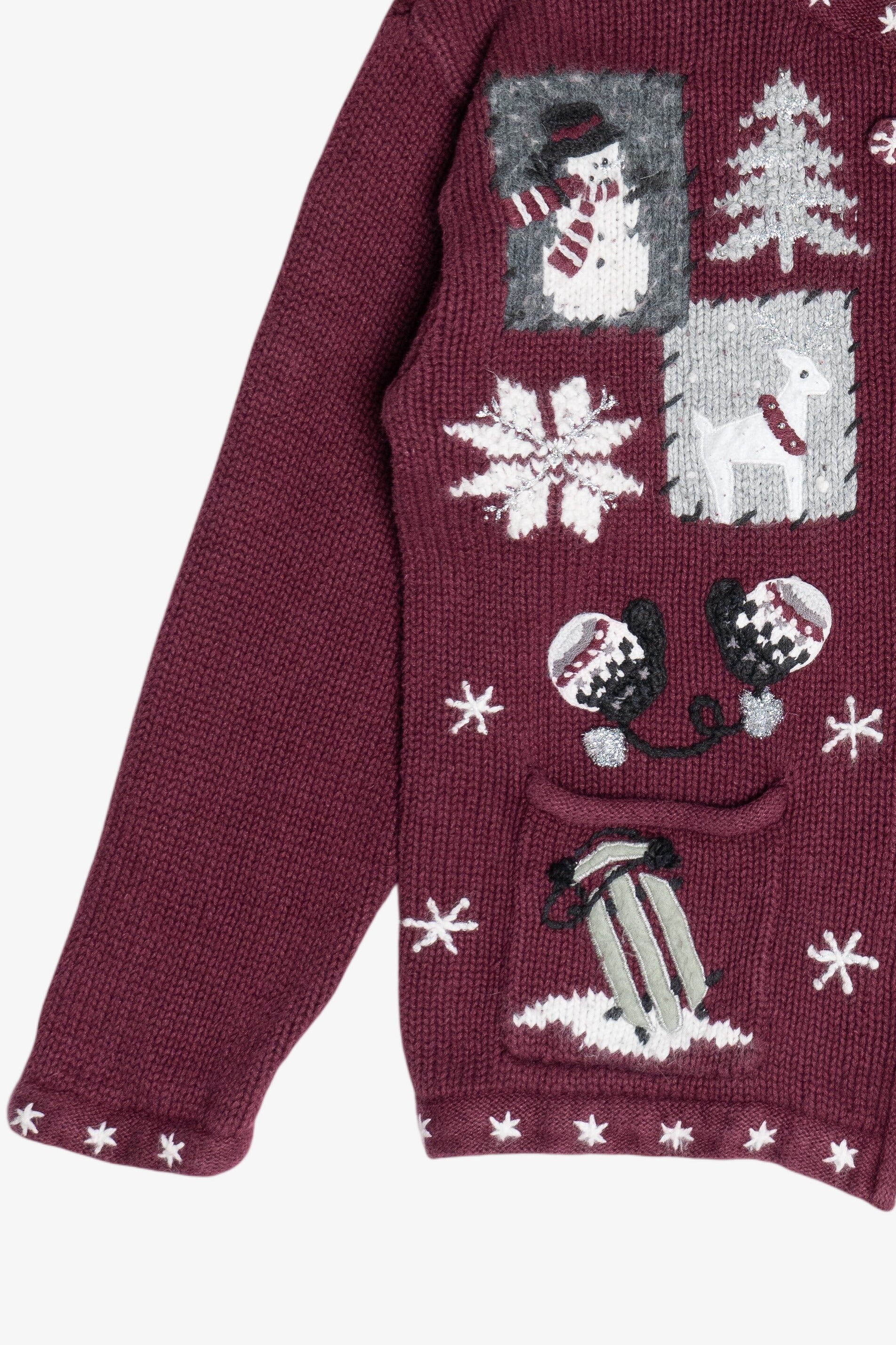 Vintage Snow Day Activities Croft & Barrow Ugly Christmas Sweater (1990s)