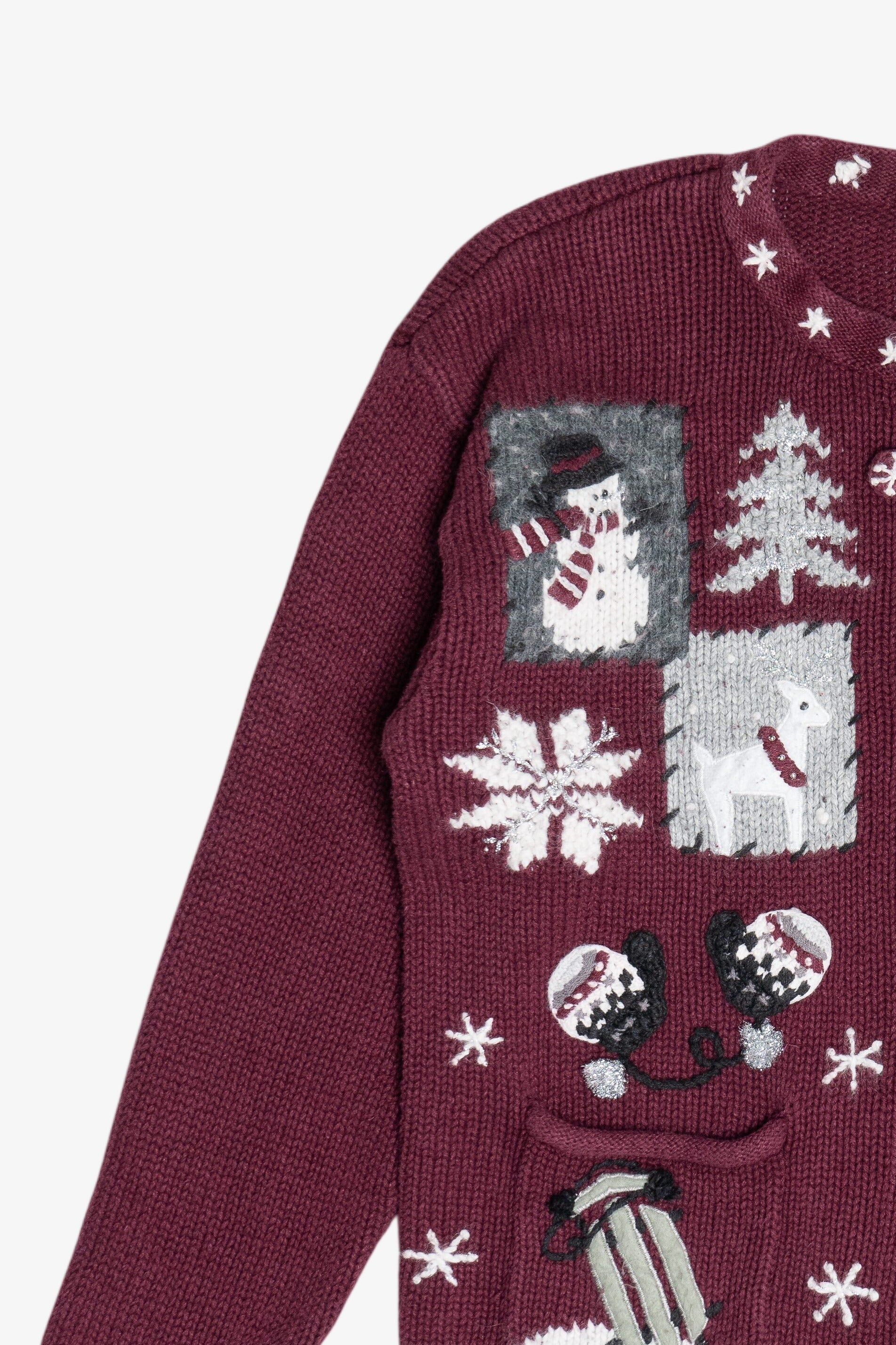 Vintage Snow Day Activities Croft & Barrow Ugly Christmas Sweater (1990s)