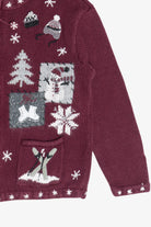 Vintage Snow Day Activities Croft & Barrow Ugly Christmas Sweater (1990s)
