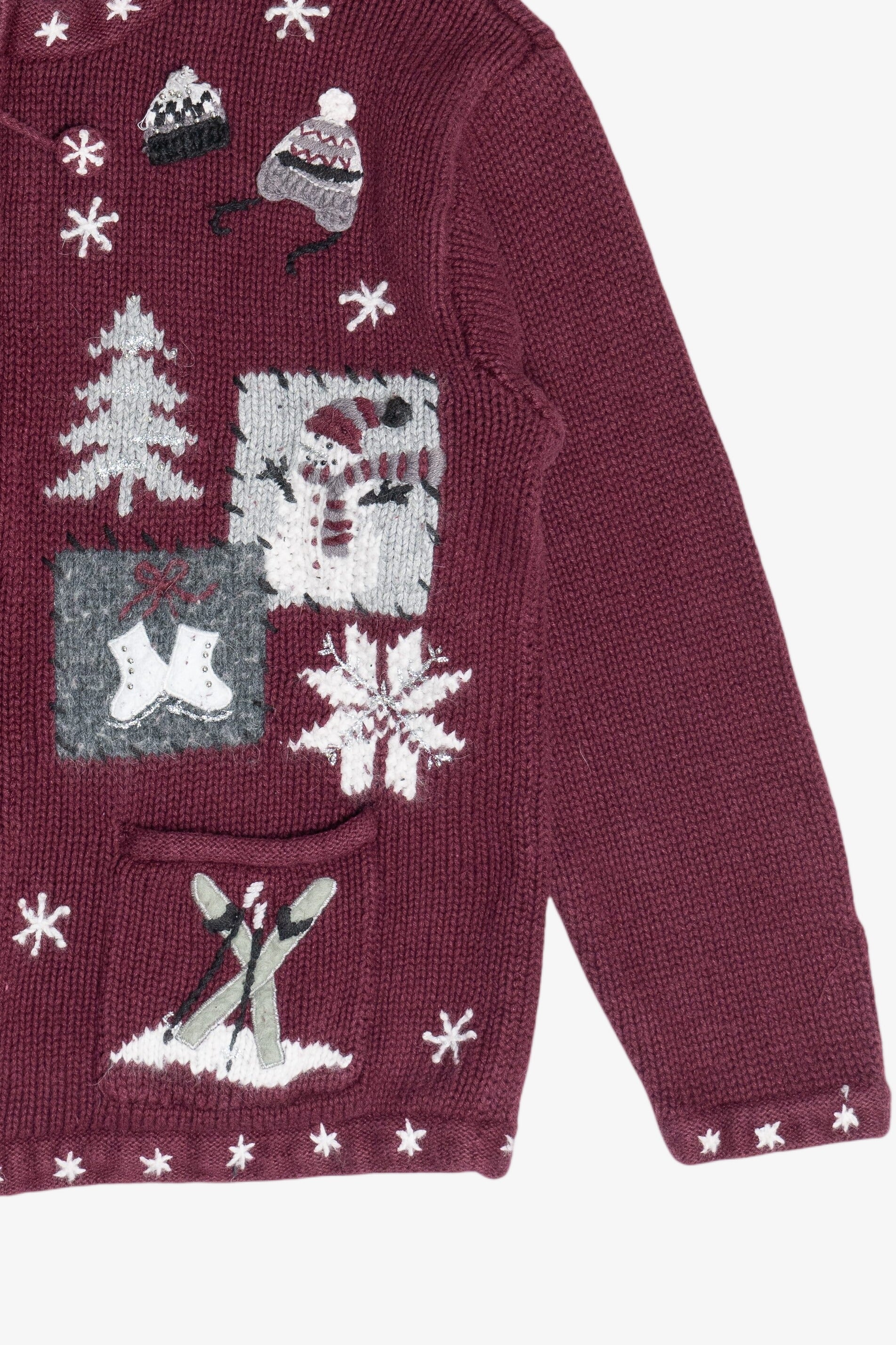 Vintage Snow Day Activities Croft & Barrow Ugly Christmas Sweater (1990s)