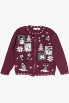 Vintage Snow Day Activities Croft & Barrow Ugly Christmas Sweater (1990s)